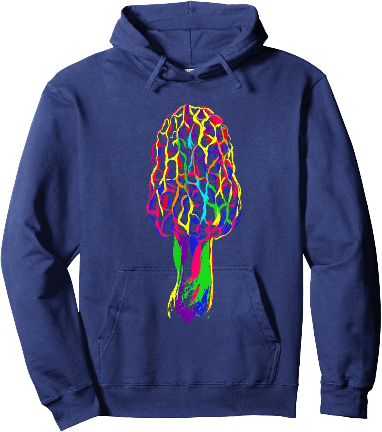 Colorful Morel Mushroom Hoodie - Hoodie | Navy