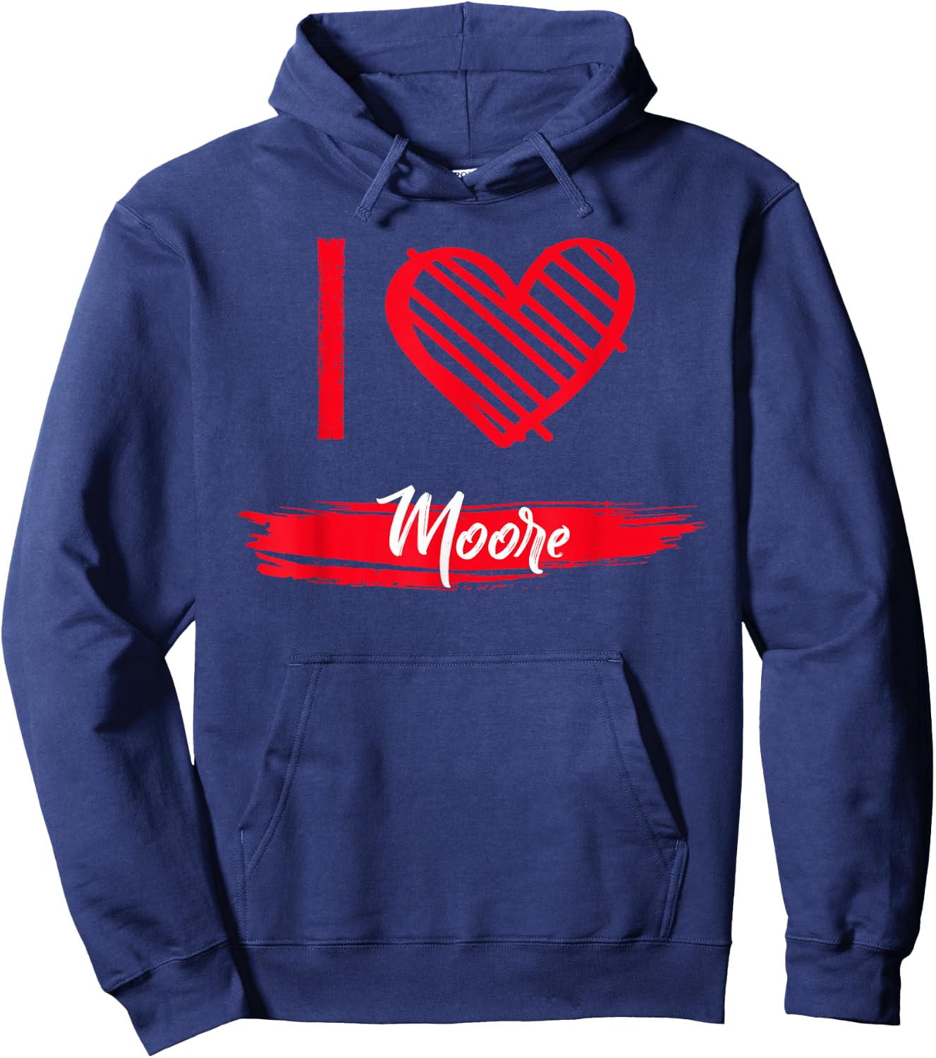 I Love MOORE I Heart MOORE Hoodie - Hoodie | Navy