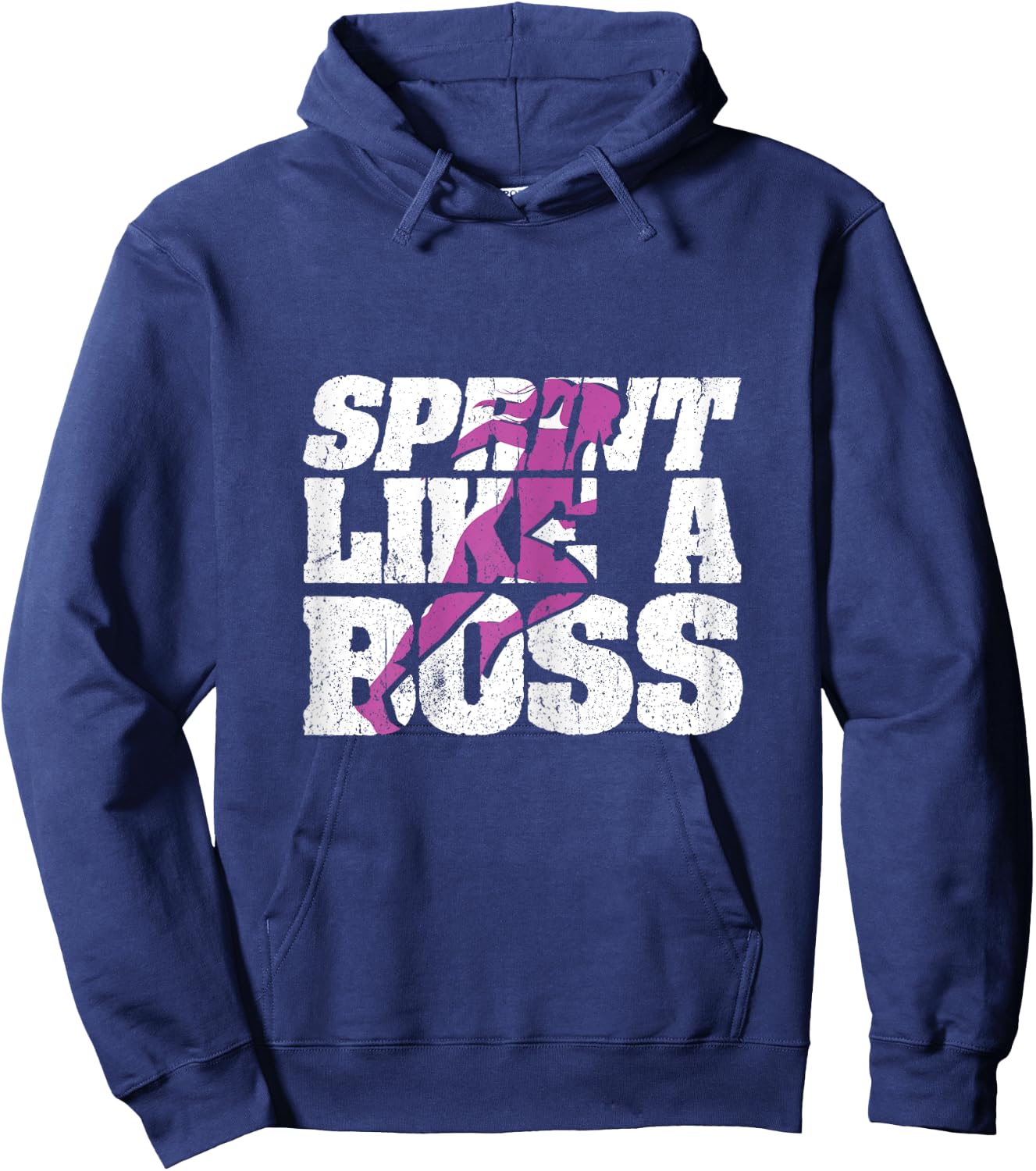 Funny Track and Field Design Sprint Like A Boss Hoodie - Hoodie | Navy