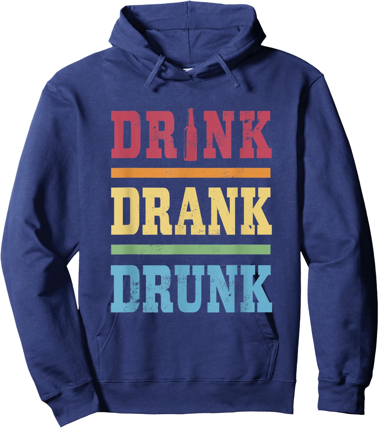 Retro Beer Drinker Drink Drank Drunk Funny Hoodie - Hoodie | Navy