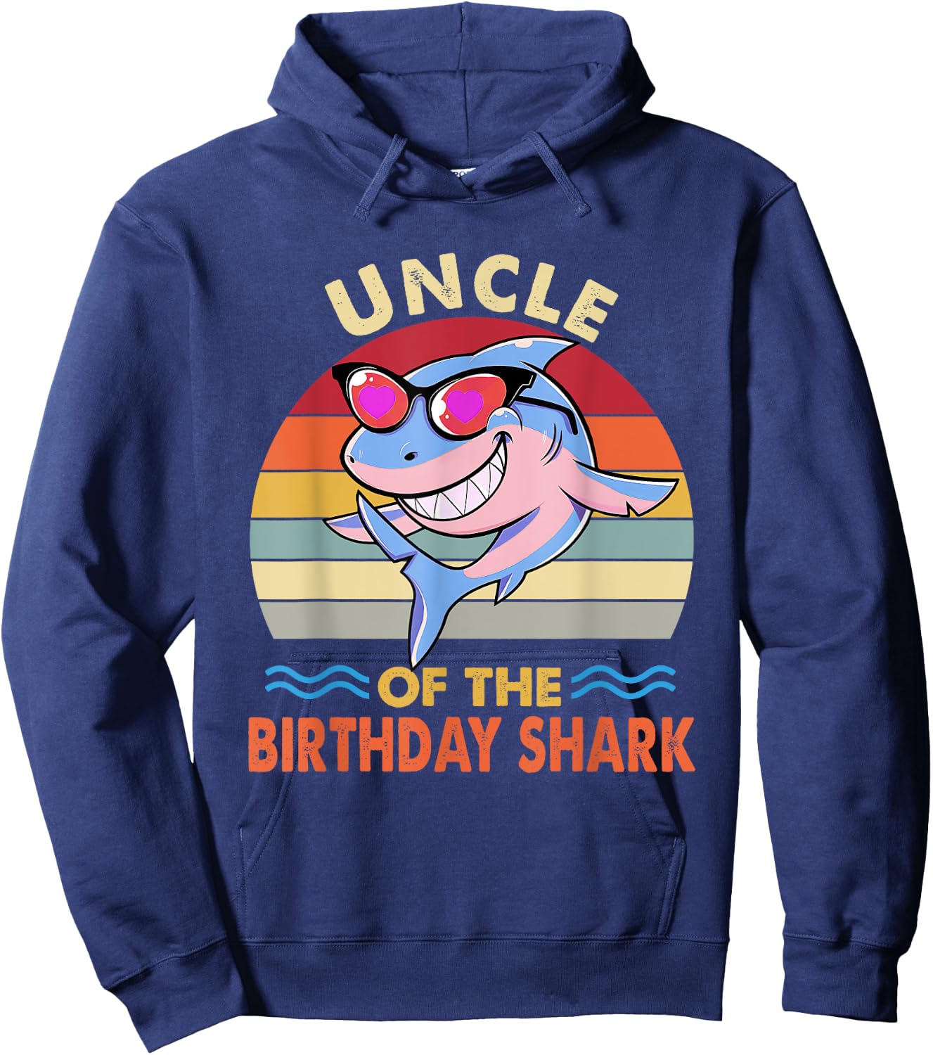 Uncle of the Shark Birthday Matching Family Hoodie - Hoodie | Navy