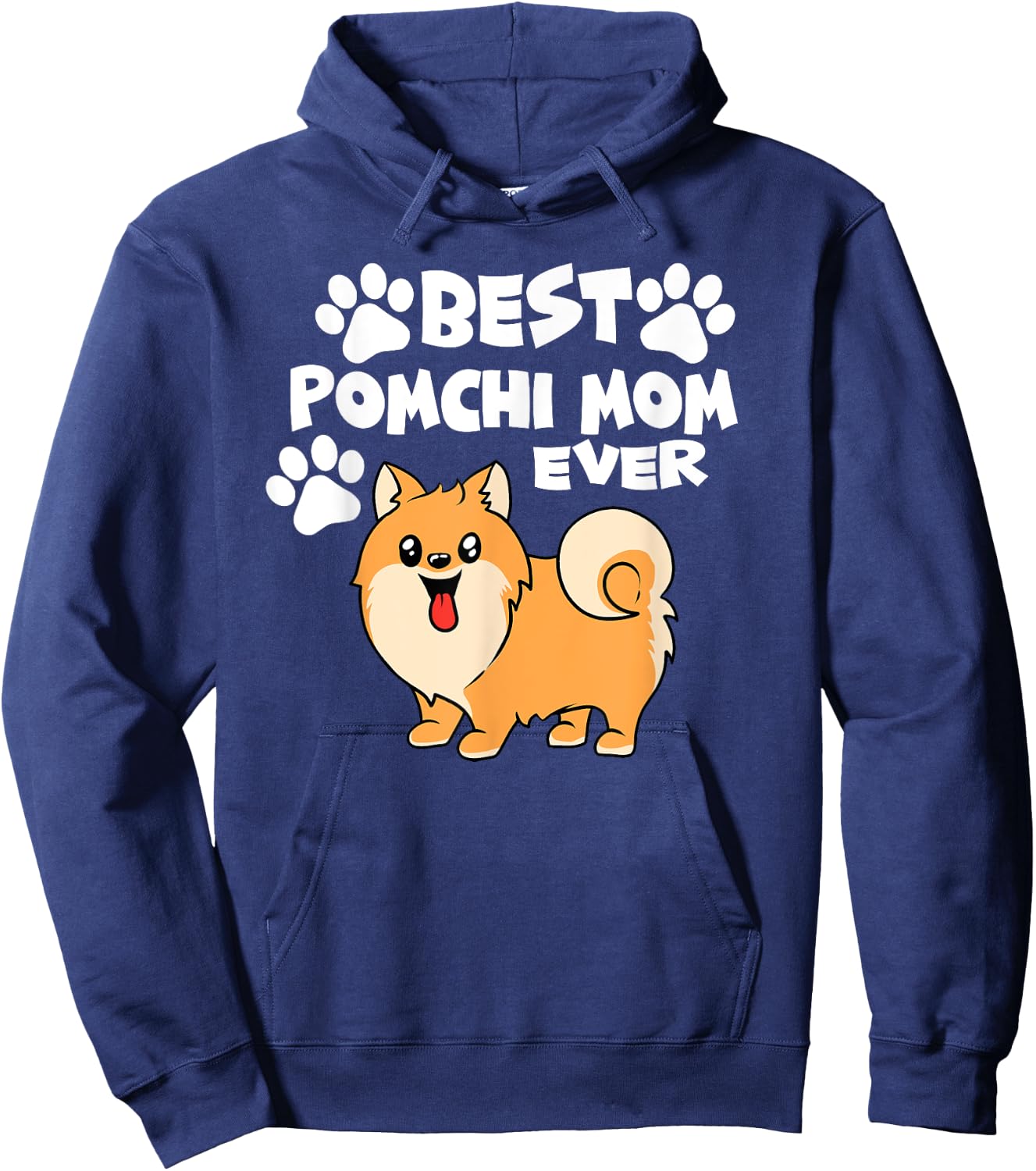Best Pomchi Mom Ever Dog Lover Outfit Women Hoodie - Hoodie | Navy