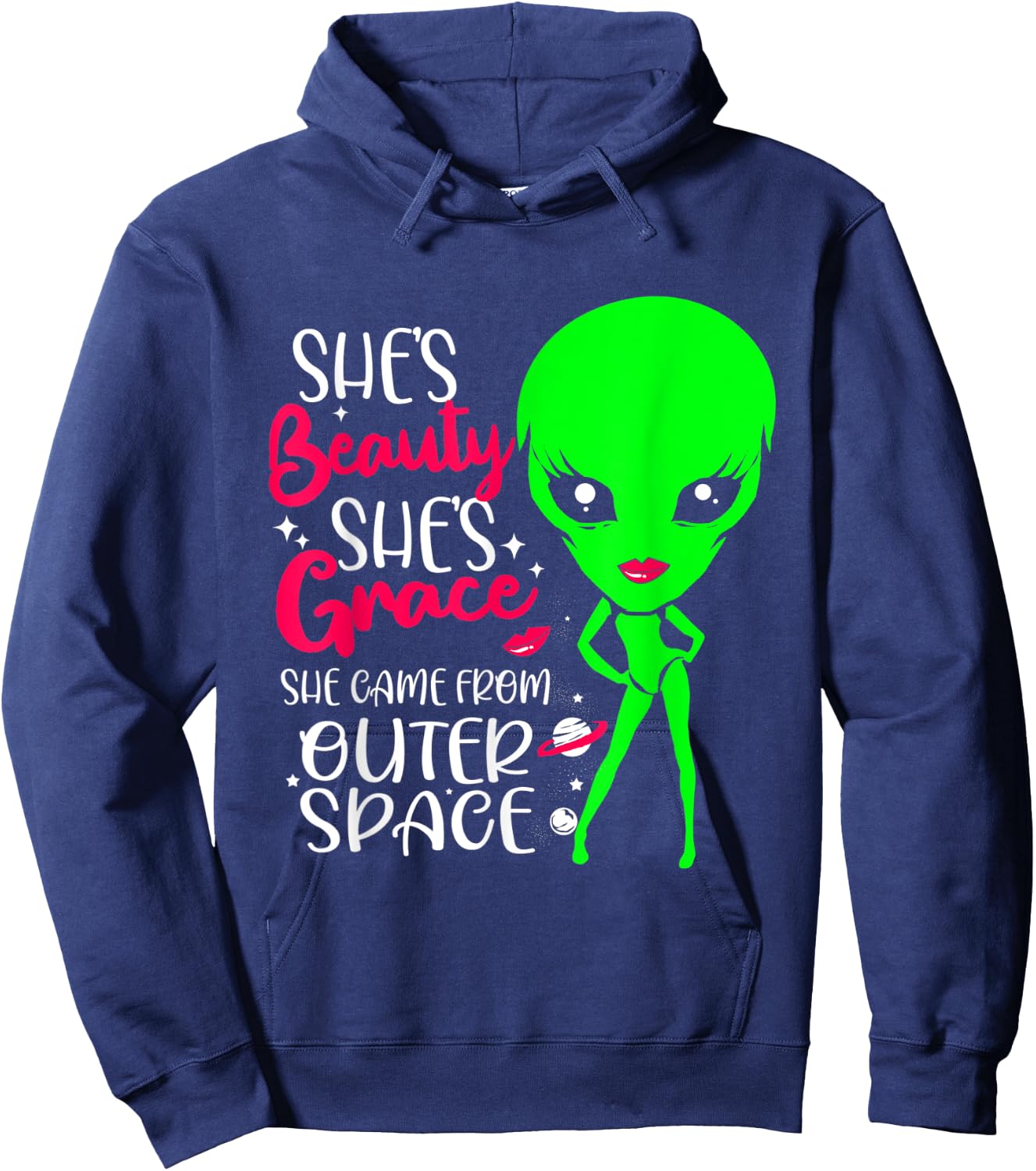 Outer Space Alien Costume Women Hoodie - Hoodie | Navy