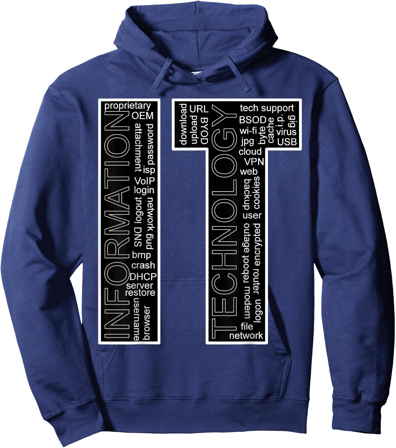 IT - Information Technology Vocabulary Hoodie - Hoodie | Navy