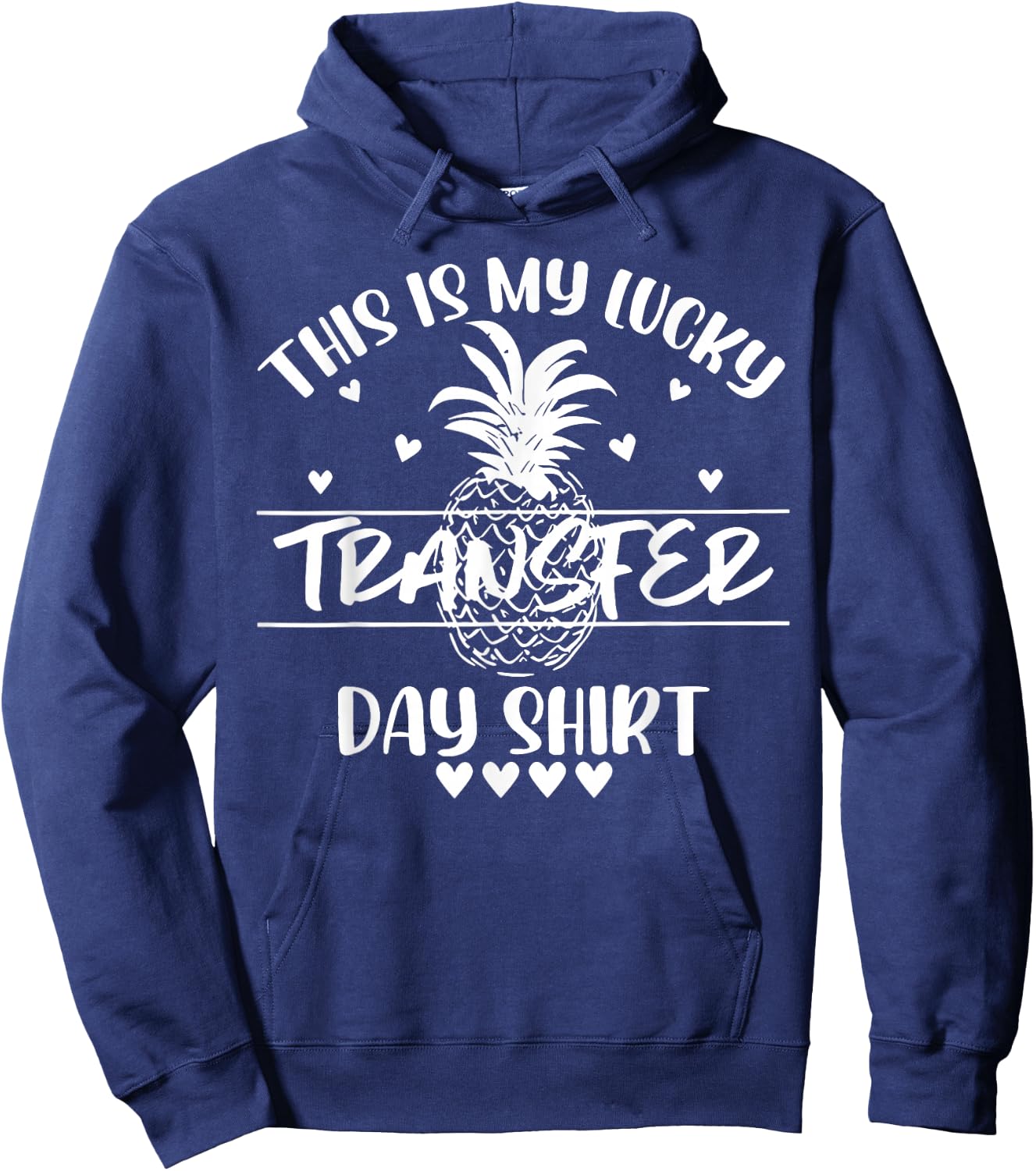 This Is My Lucky Transfer Day IVF Mom Dad Hoodie - Hoodie | Navy