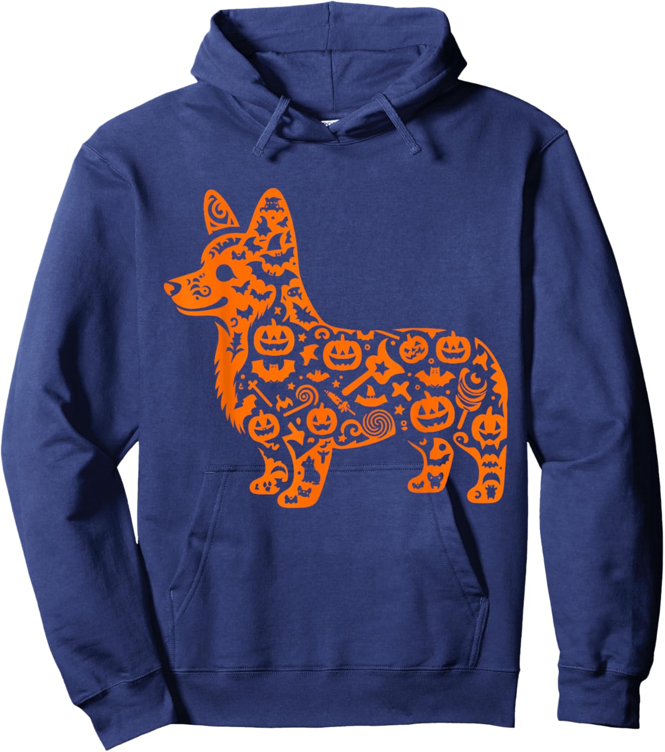 Funny Pumpkin Corgi Candy Halloween Kids Hoodie - Hoodie | Navy