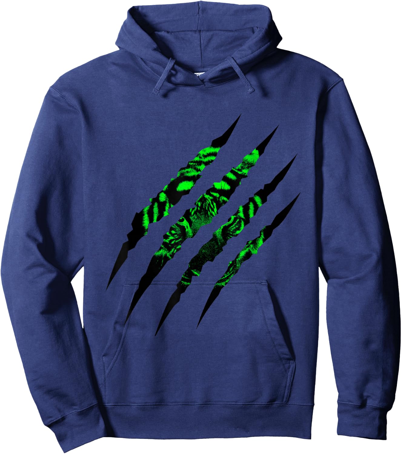 Predator Green Tiger Claw Mark Hoodie - Hoodie | Navy