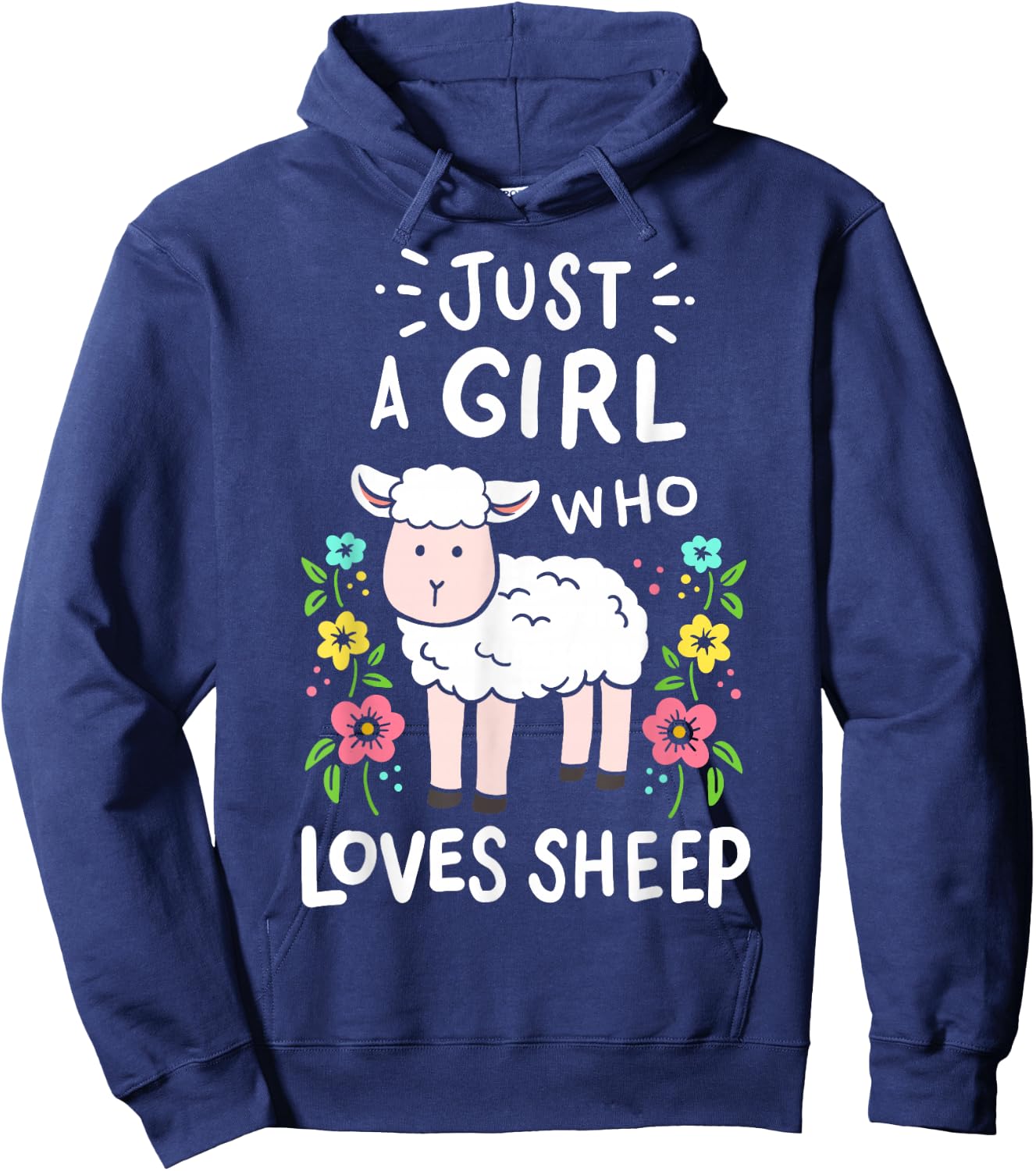 Cute Sheep Just a Girl Who Loves Sheep Hoodie - Hoodie | Navy