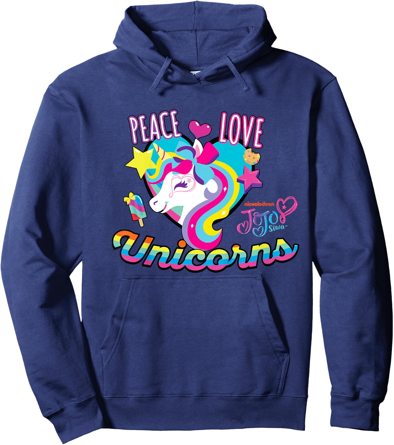 JoJo Siwa Peace Love And Unicorns Hoodie - Hoodie | Navy
