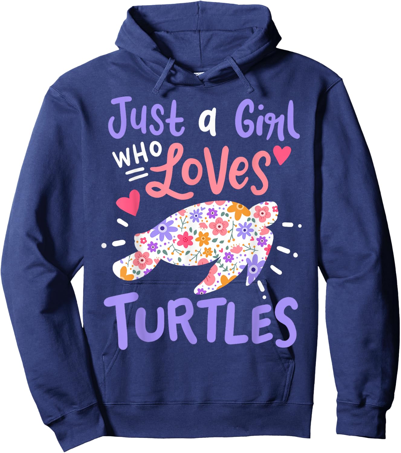 Sea Turtle Just A Girl Who Loves Turtles Gift Hoodie - Hoodie | Navy