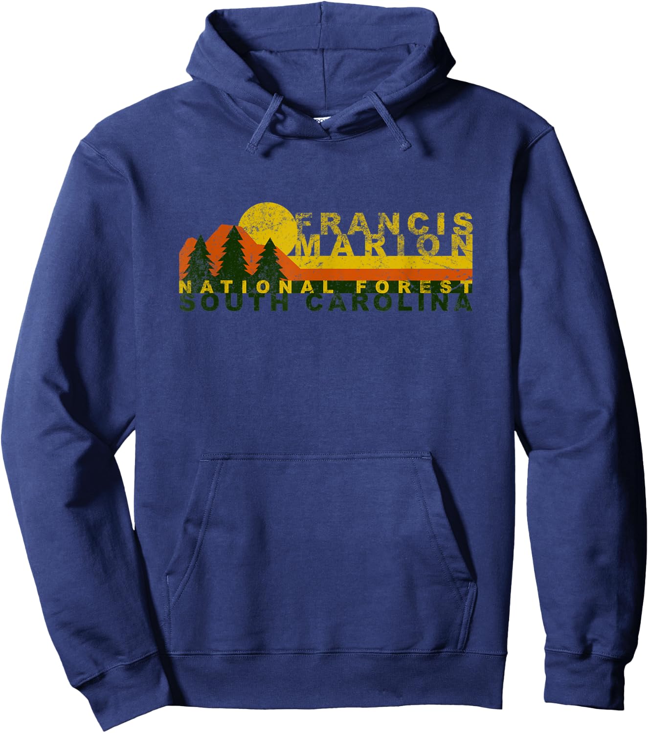 Francis Marion National Forest Vintage Retro Hoodie - Hoodie | Navy
