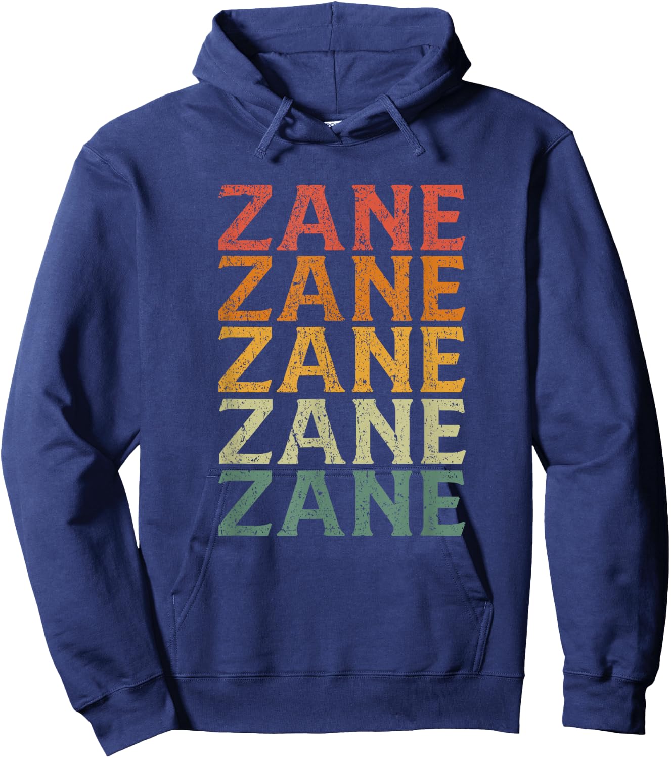 Retro Custom First Name Zane Hoodie - Hoodie | Navy
