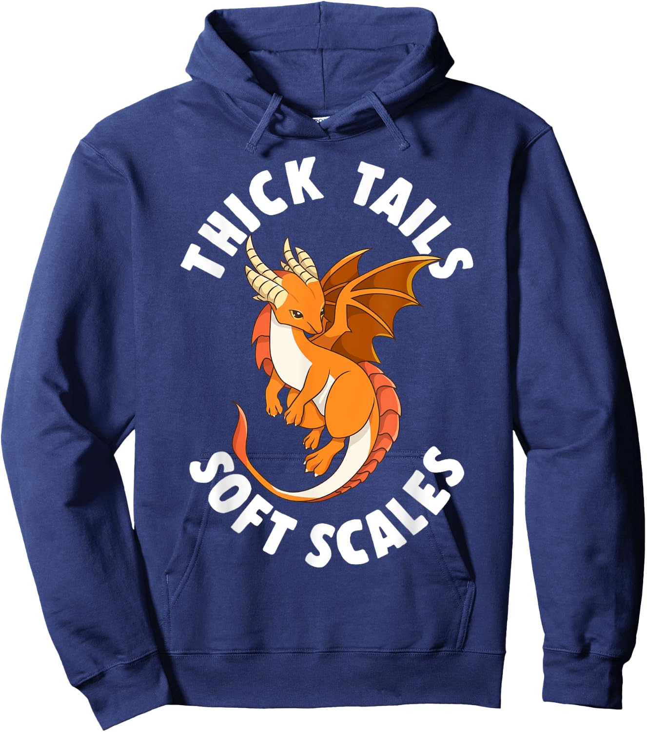 Thick Tails Soft Scales Dragon Cute Design Hoodie - Hoodie | Navy
