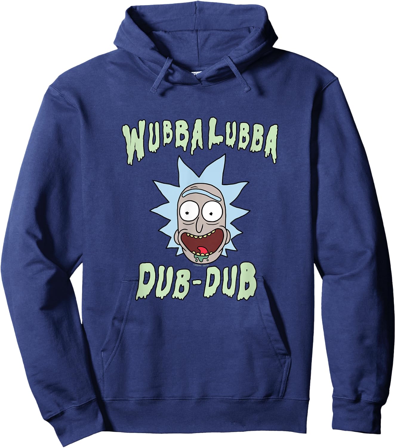 Rick and Morty Wubba Lubba Dub-Dub Drippy Text Hoodie - Hoodie | Navy