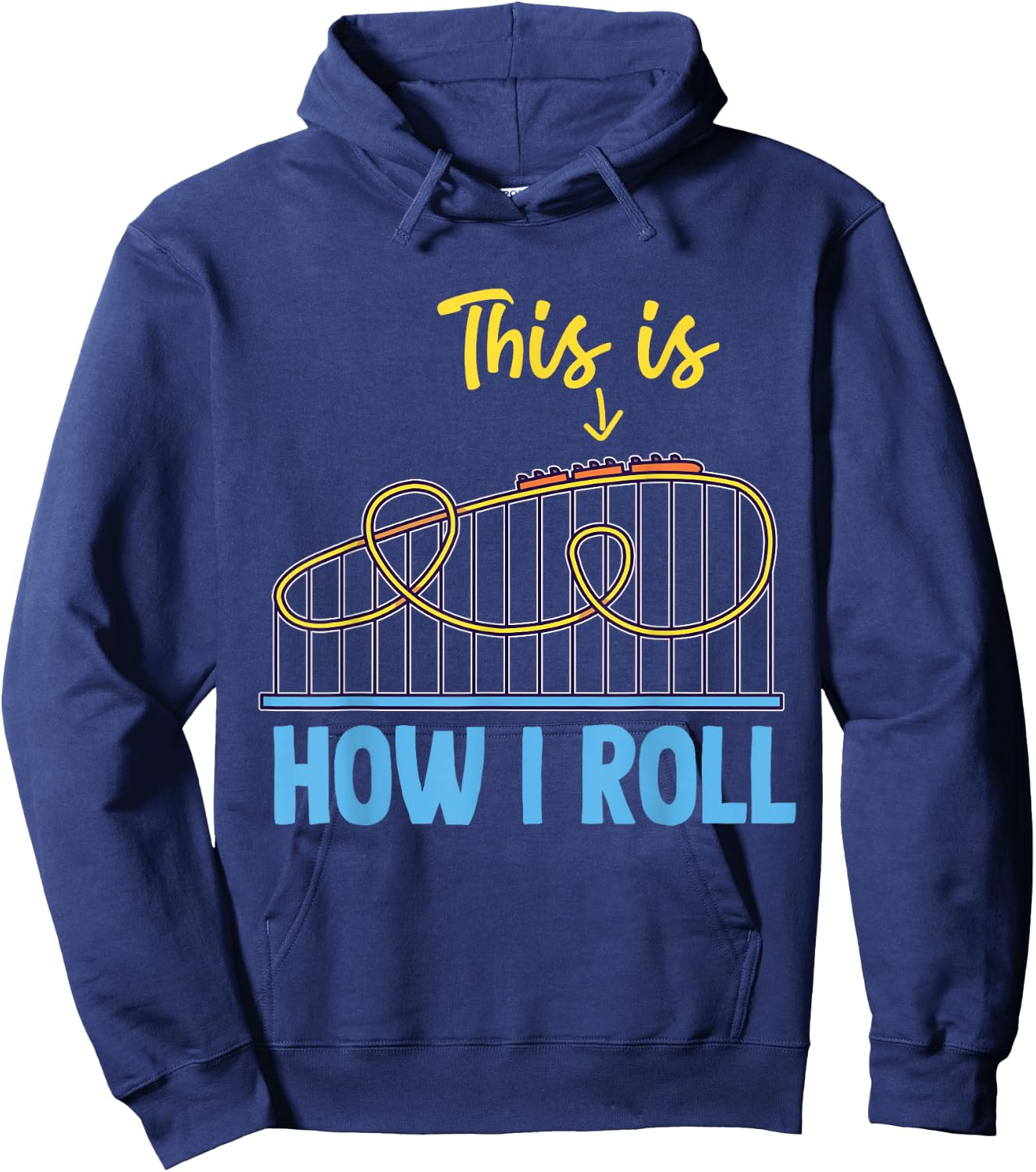 Roller Coaster Design for Adults Men And Women Hoodie - Hoodie | Navy