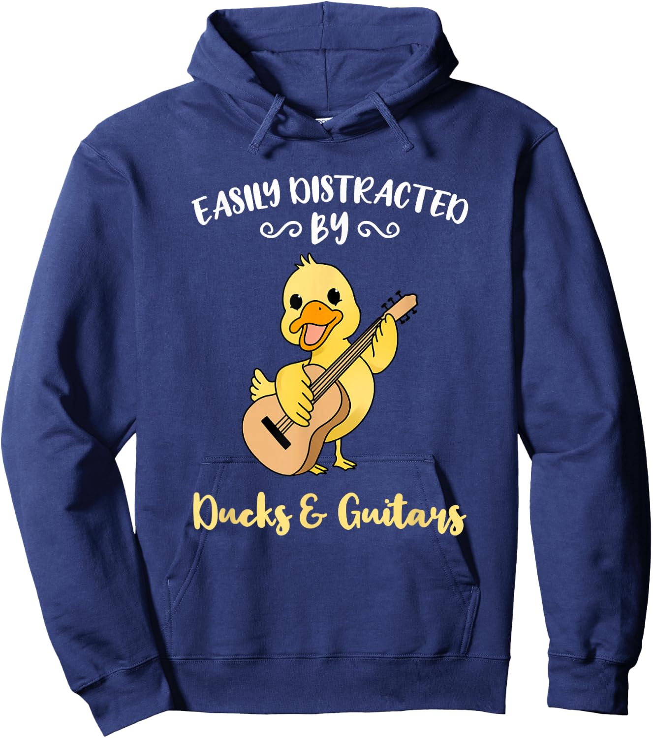 Easily Distracted By Ducks And Guitars Hoodie - Hoodie | Navy