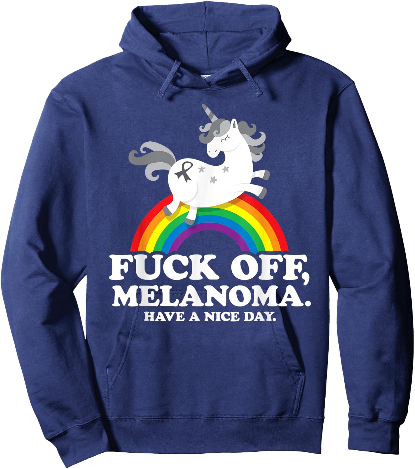 Melanoma Cancer Survivor Shirt | Fuck Melanoma Hoodie - Hoodie | Navy
