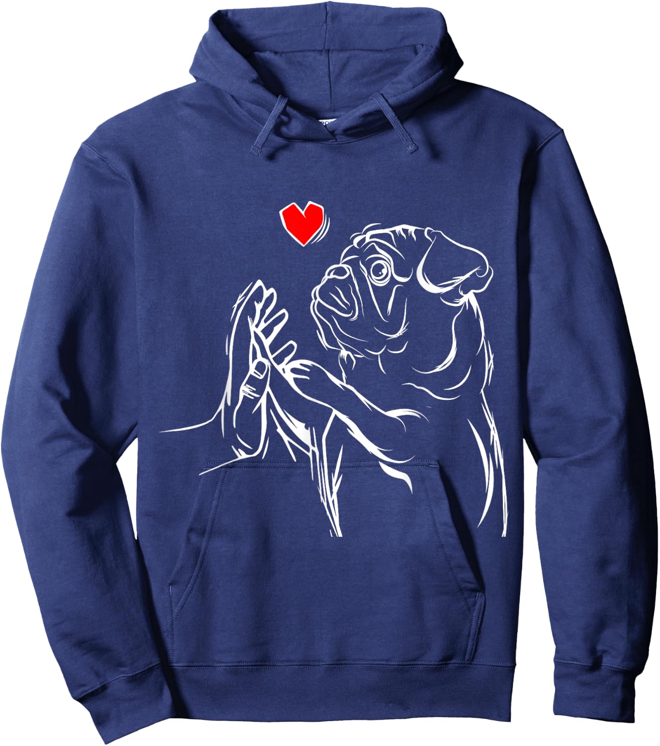 Pug Love Dog Women Girls Hoodie - Hoodie | Navy