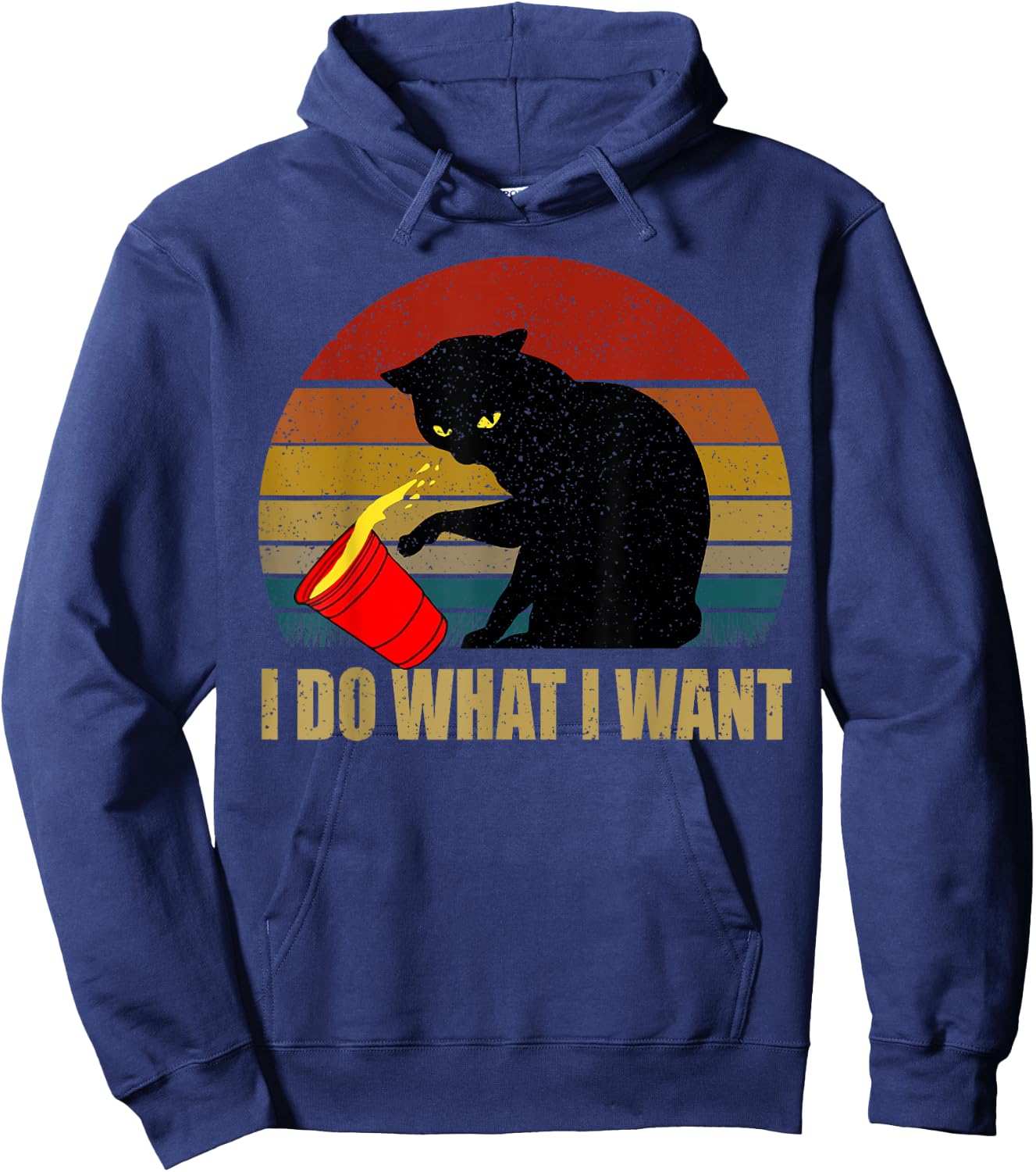 Angry Cat Evil Women Girls Kids Hoodie - Hoodie | Navy