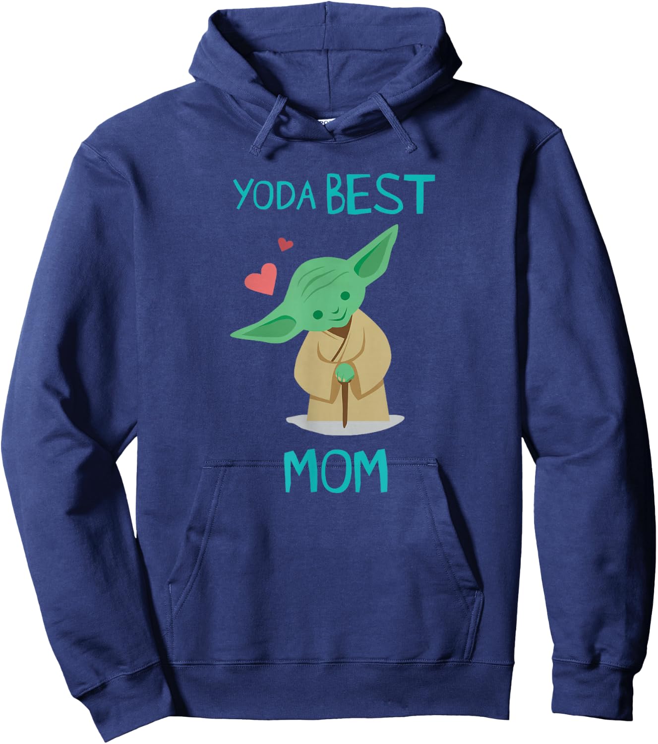 Star Wars Yoda Best Mom Hearts Mother's Day Hoodie - Hoodie | Navy