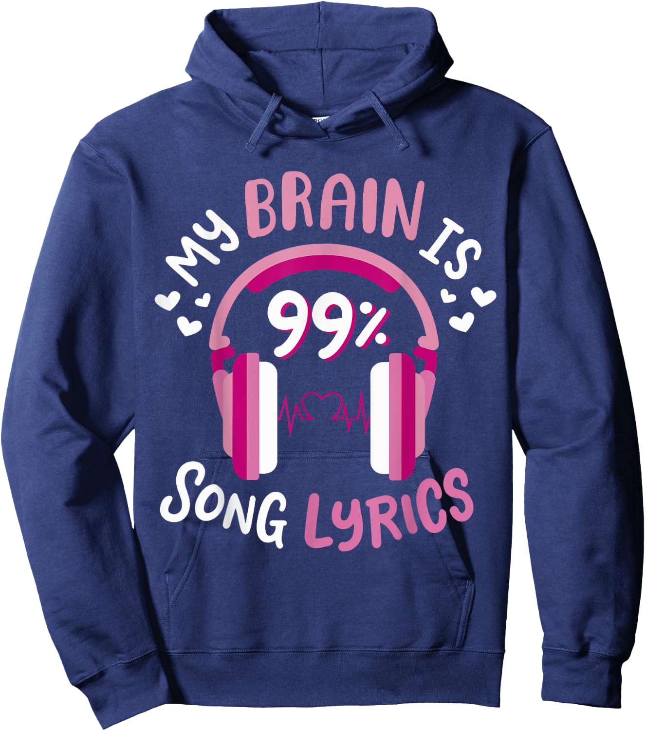 My Brain Is 99% Song Lyrics Hoodie - Hoodie | Navy