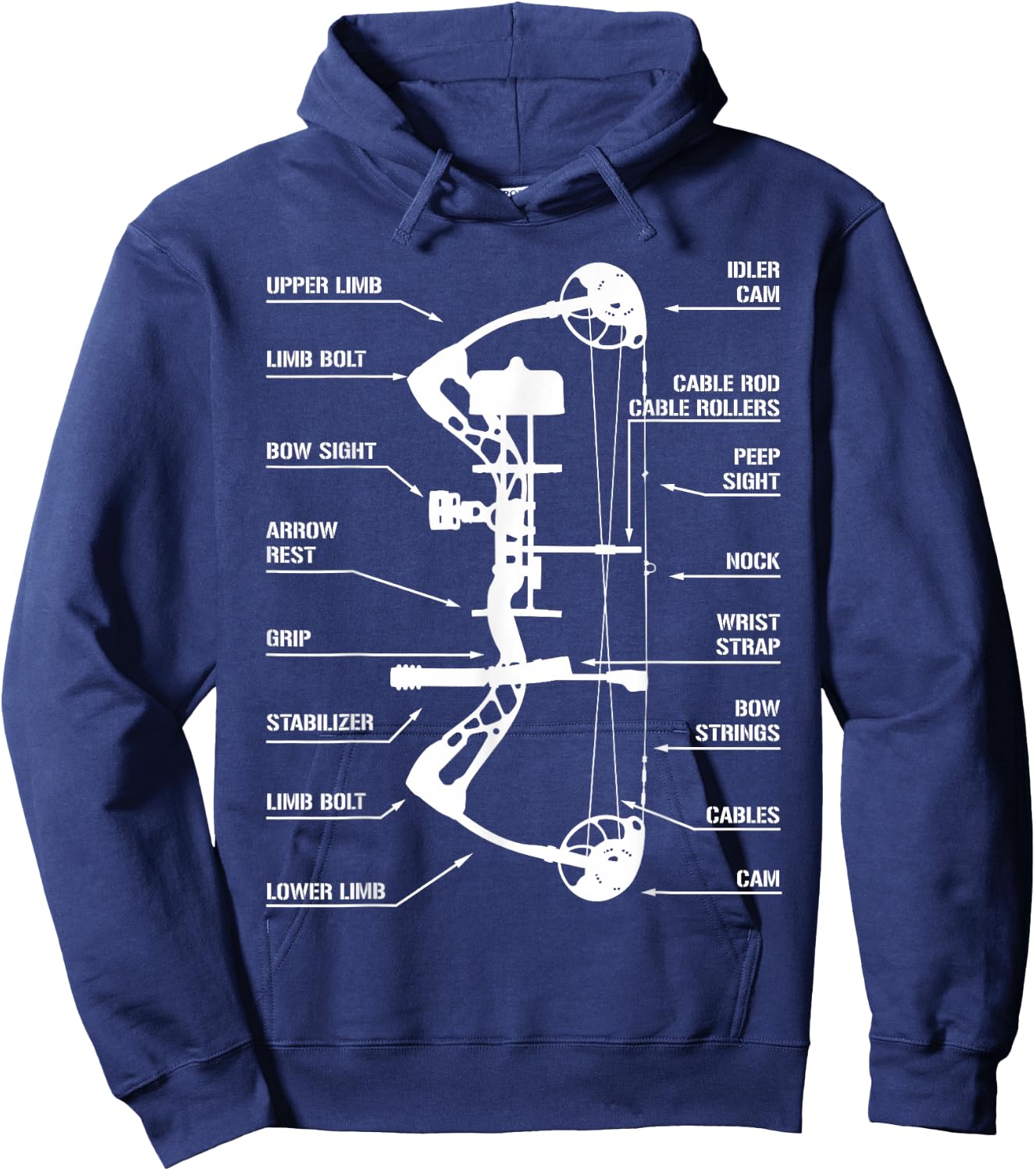 Anatomy of Archery Bow Hunting - Bowhunting Hoodie - Hoodie | Navy