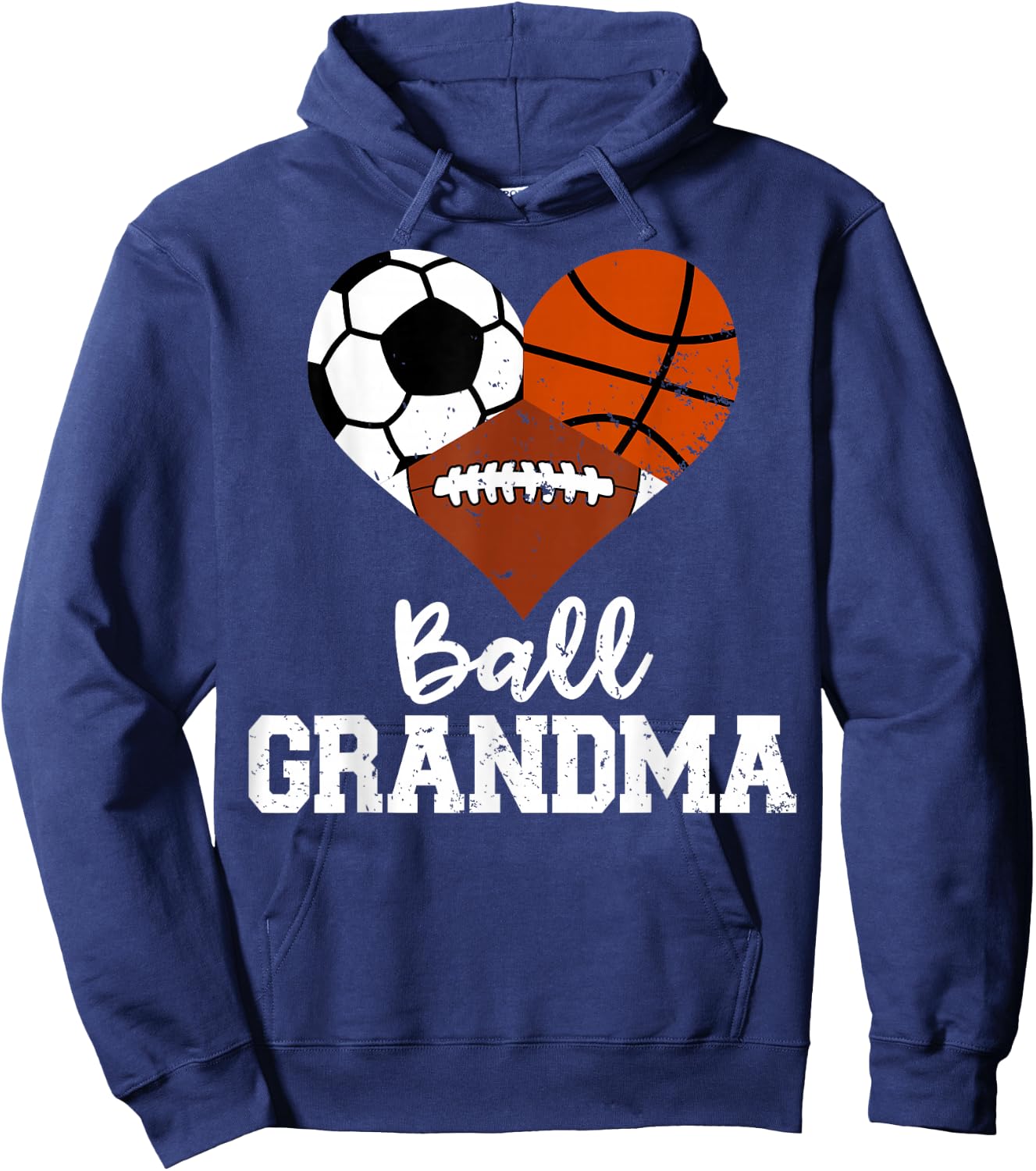 Ball Grandma Funny Soccer Basketball Football Hoodie - Hoodie | Navy