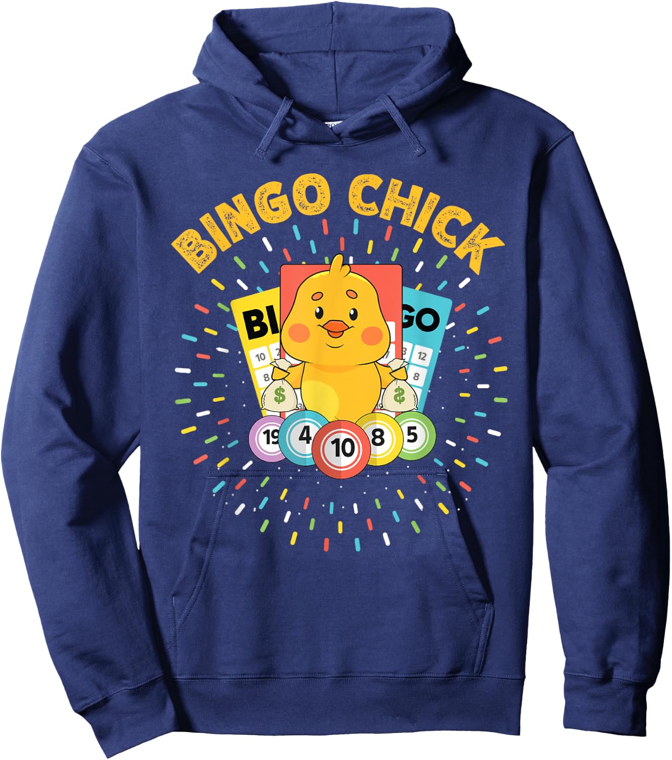 Bingo Chick Bingo Card Baby Chicken Design Hoodie - Hoodie | Navy