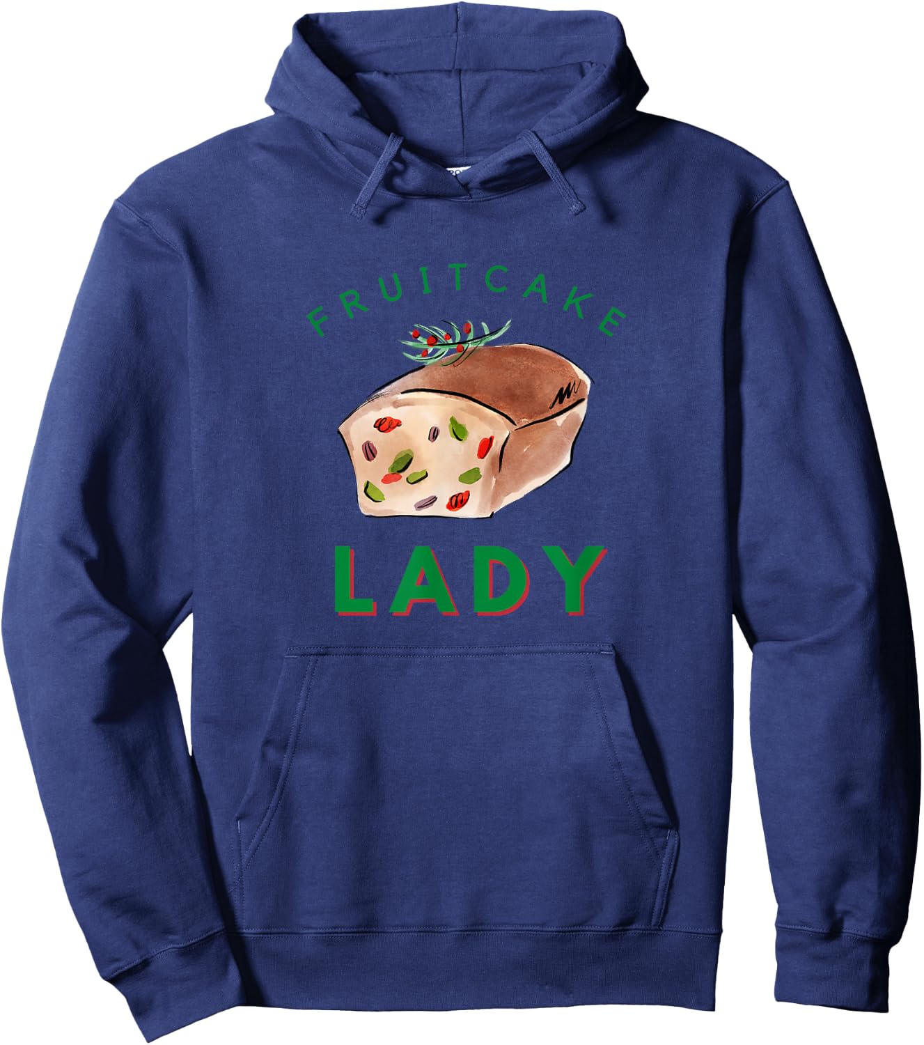 Fruitcake Lady Christmas Hoodie - Hoodie | Navy