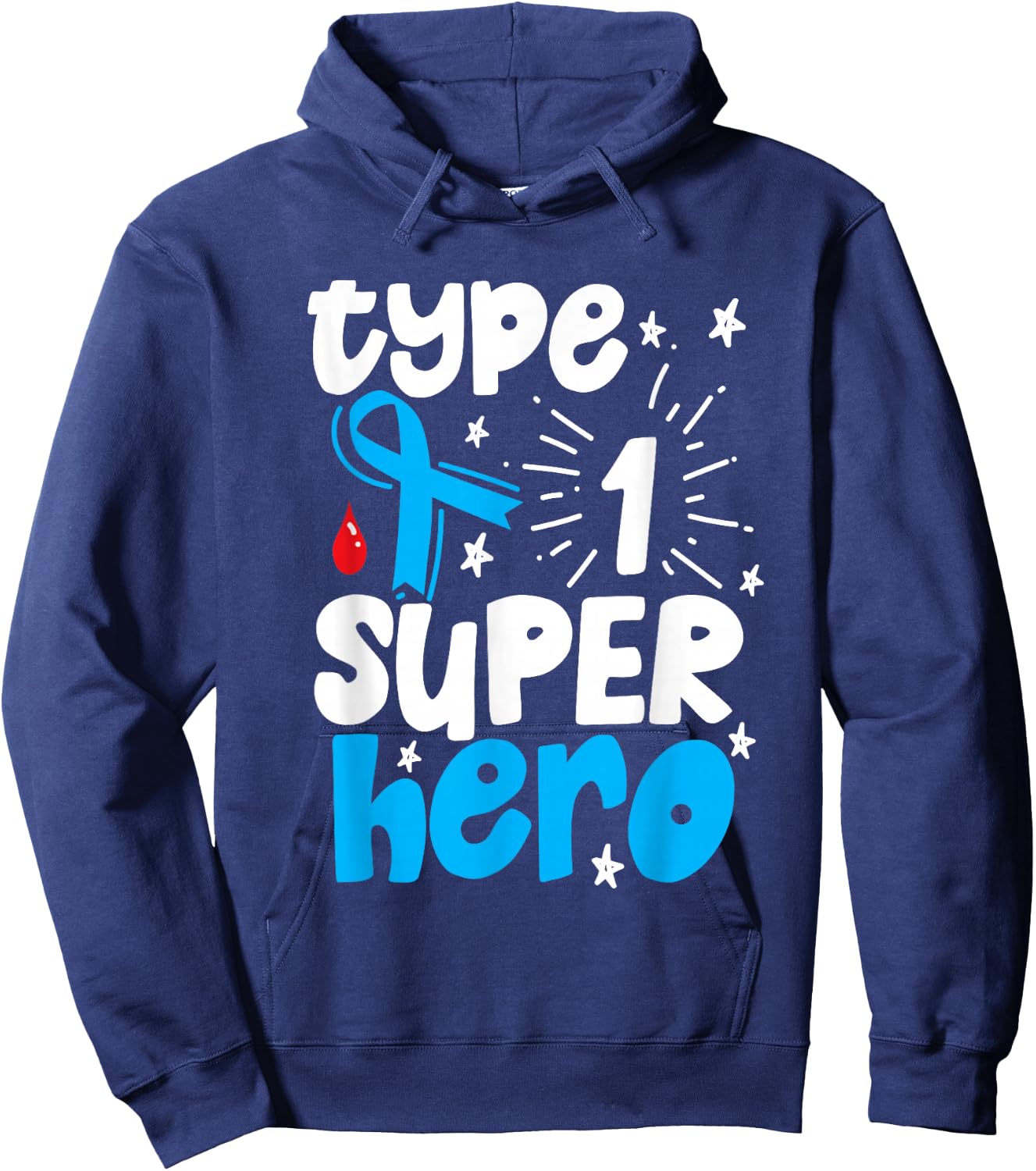 Type 1 Diabetes Awareness Type One Superhero Hoodie - Hoodie | Navy