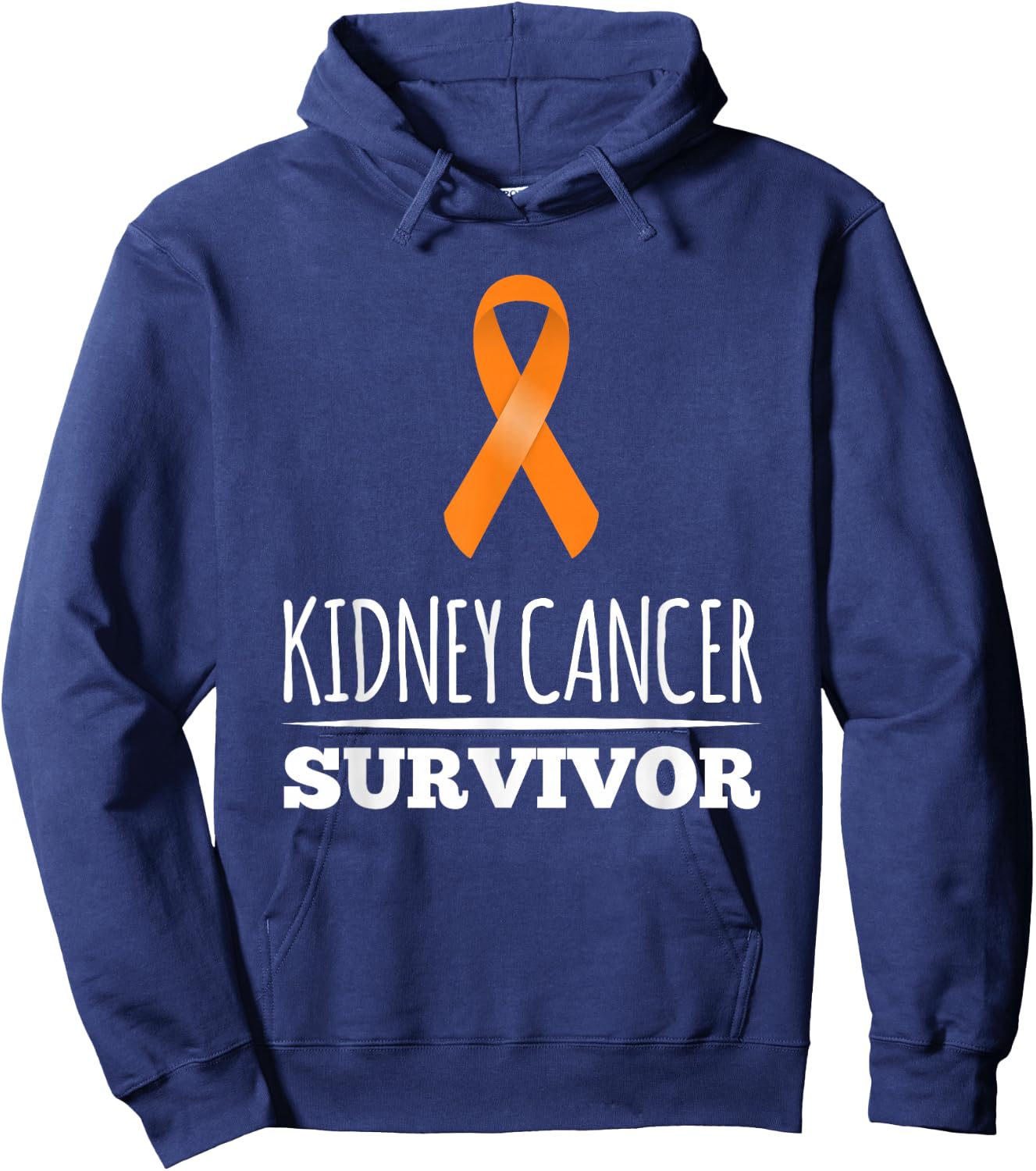 Kidney Cancer Survivor With Ribbon Hoodie - Hoodie | Navy