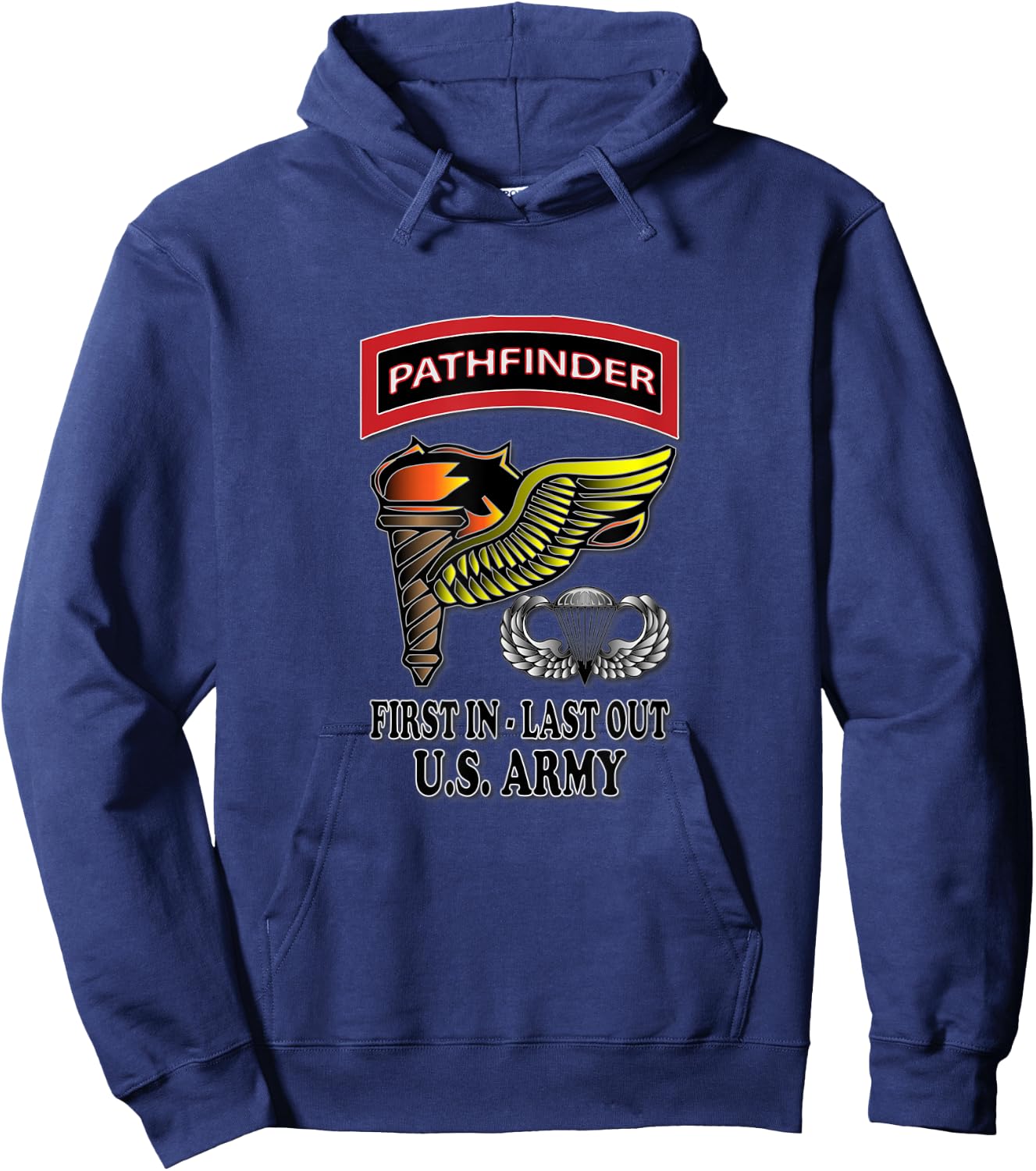 U.S. Army Pathfinder (Front Design) Hoodie - Hoodie | Navy