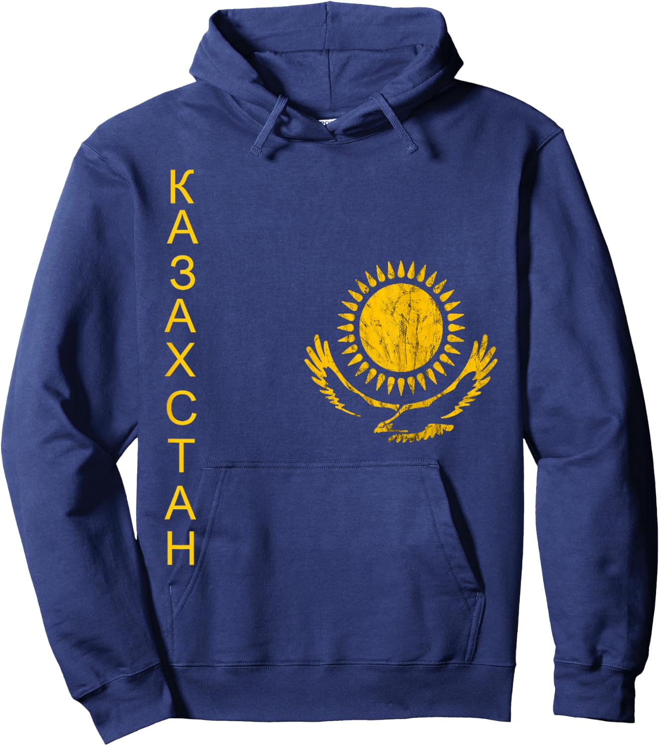 Kazakh Eagle Kazakhstan Flag Roots Kazakh Pride Hoodie - Hoodie | Navy