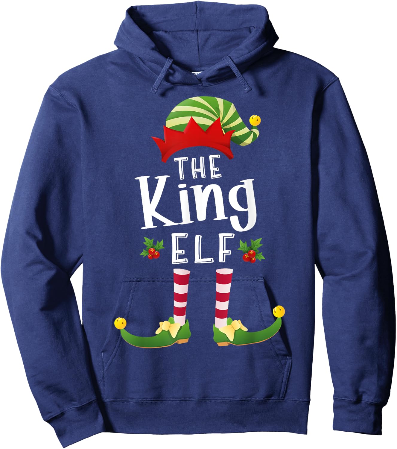 King Christmas Elf Matching Pajama X-Mas Party Hoodie - Hoodie | Navy