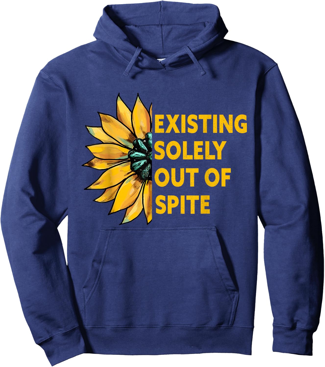 existing solely out of spite Sunflower Hoodie - Hoodie | Navy