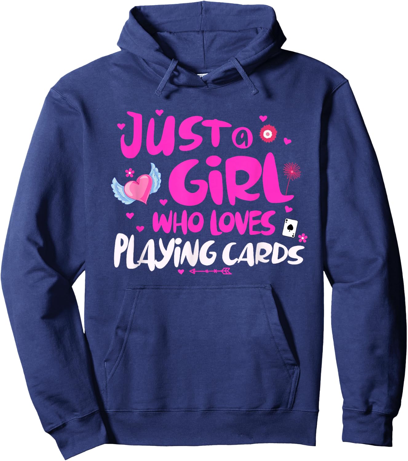 Just a Girl Who Loves Playing Cards Hoodie - Hoodie | Navy