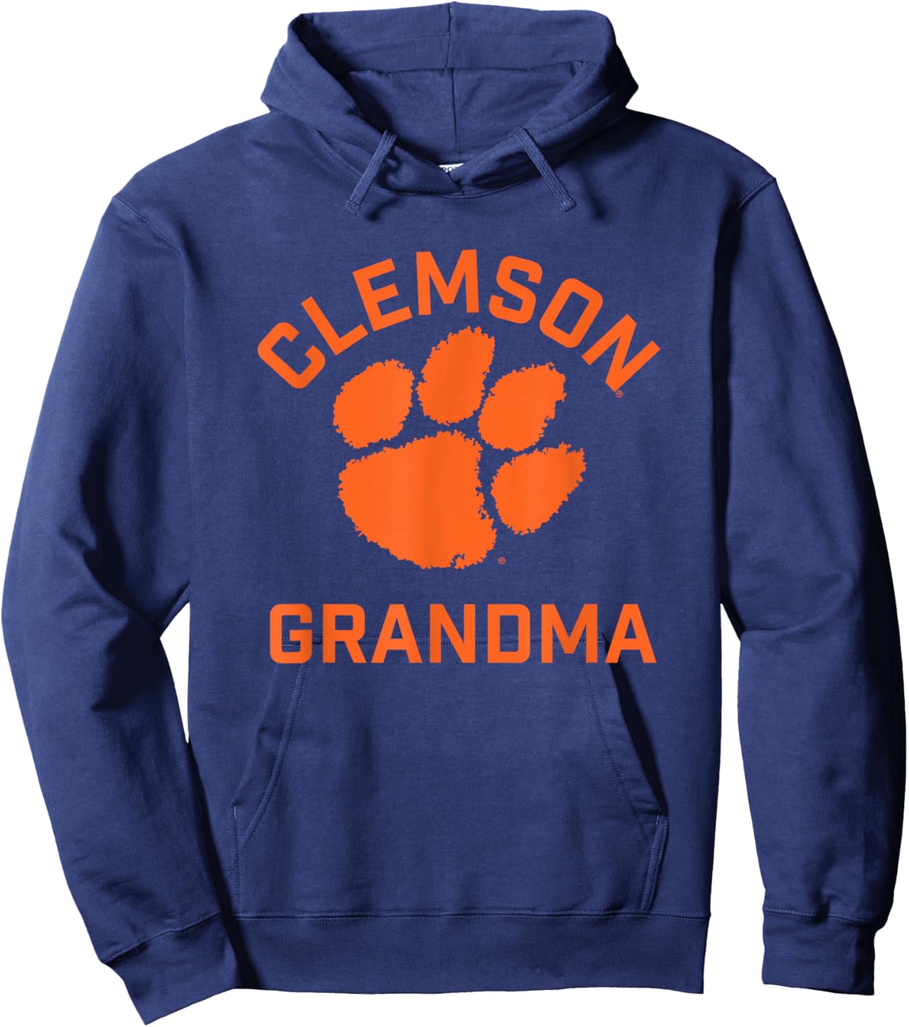 Campus Lab Clemson Tigers Arched Grandma - Purple, X-Small, , Short Sleeve, Modern, Letter Print, College, All Seasons, Sports, Casual, Clemson University Students, Alumni, Fans, Adults Hoodie - Hoodie | Navy