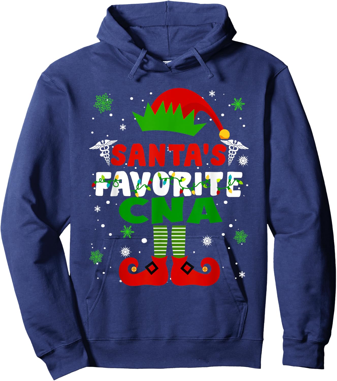Santa's Favorite CNA Funny Christmas Gifts Hoodie - Hoodie | Navy