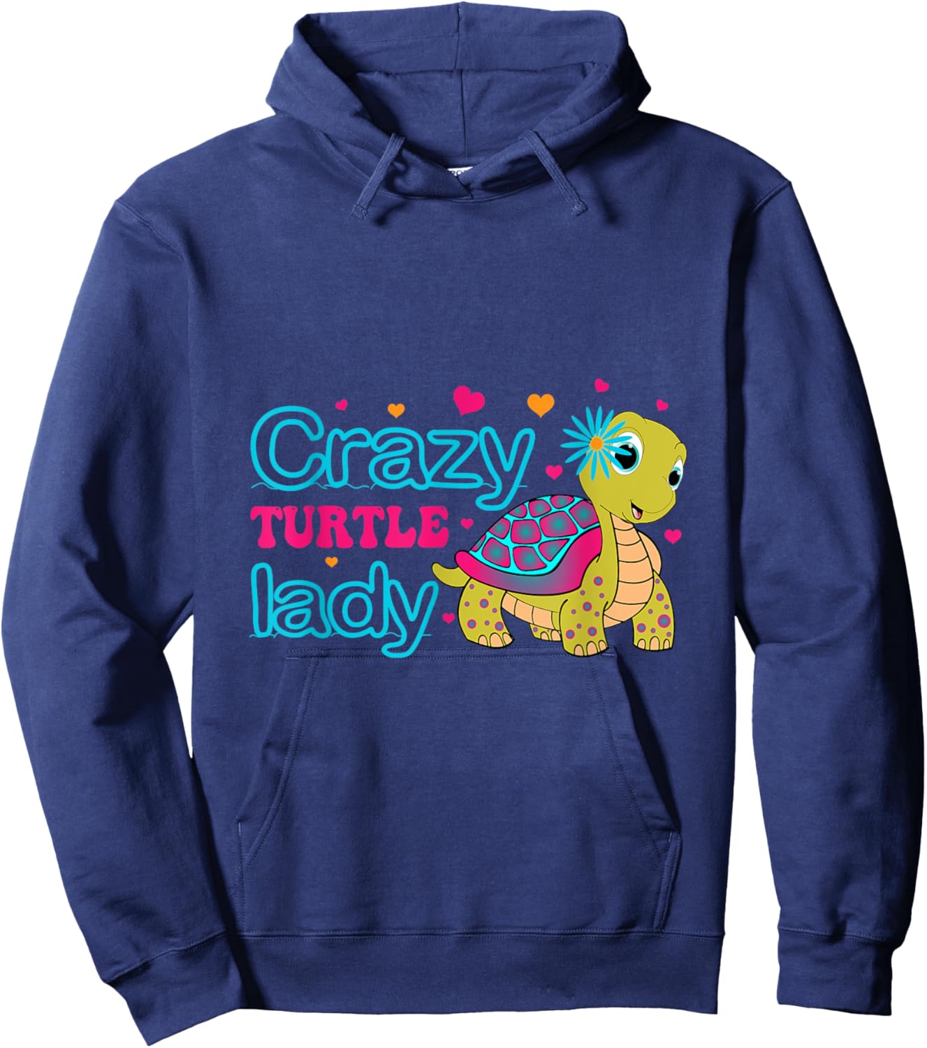 Crazy Turtle Lady Tortoise Funny Women Turtles Hoodie - Hoodie | Navy
