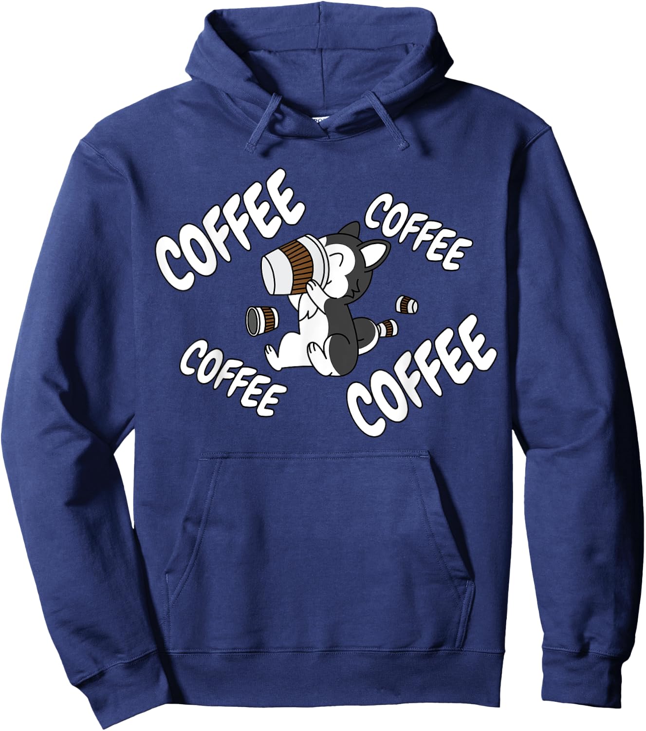 Coffee Husky Dog Women Hoodie - Hoodie | Navy
