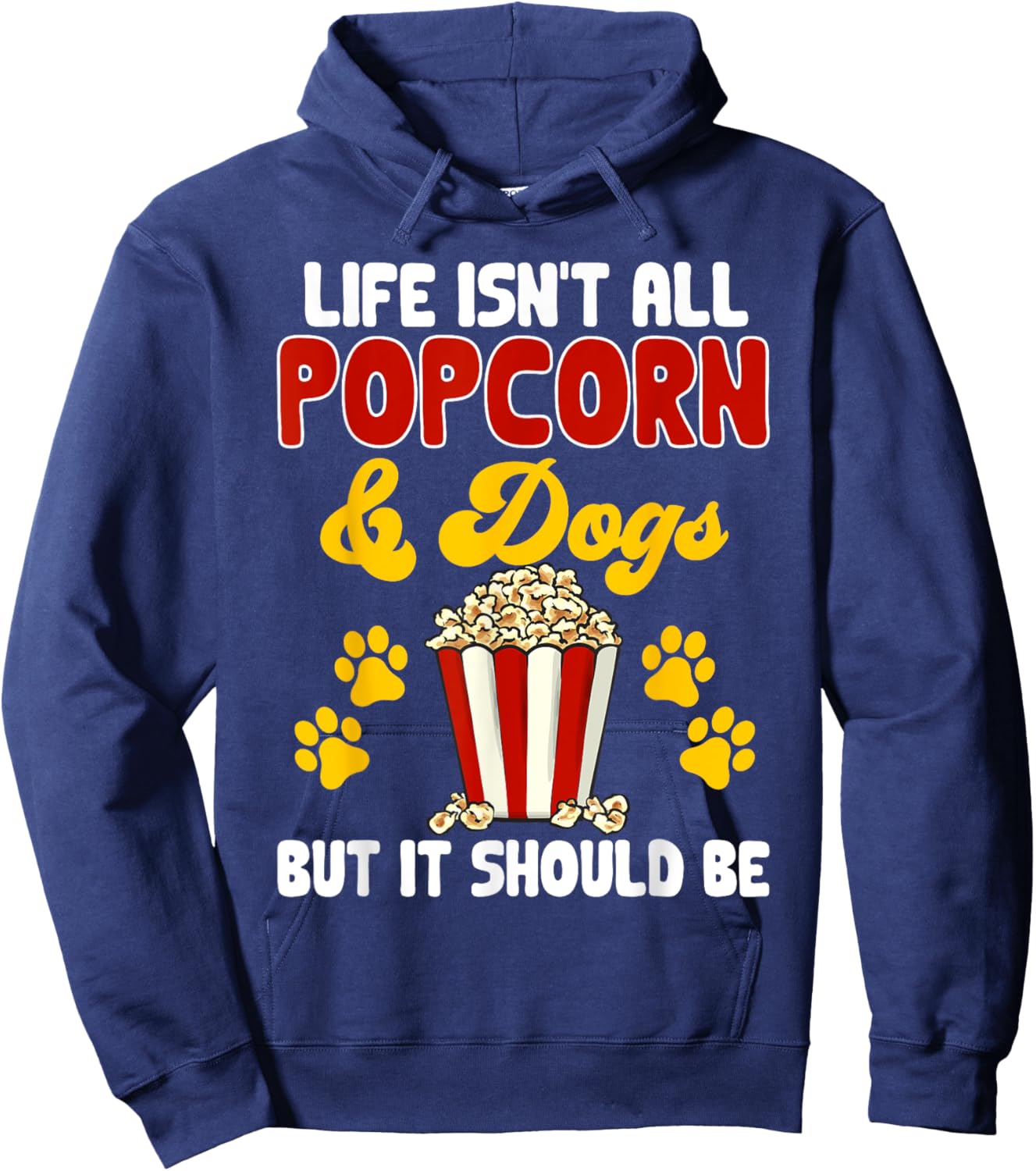Popcorn Movie Night Snack Dogs Popcorn Hoodie - Hoodie | Navy
