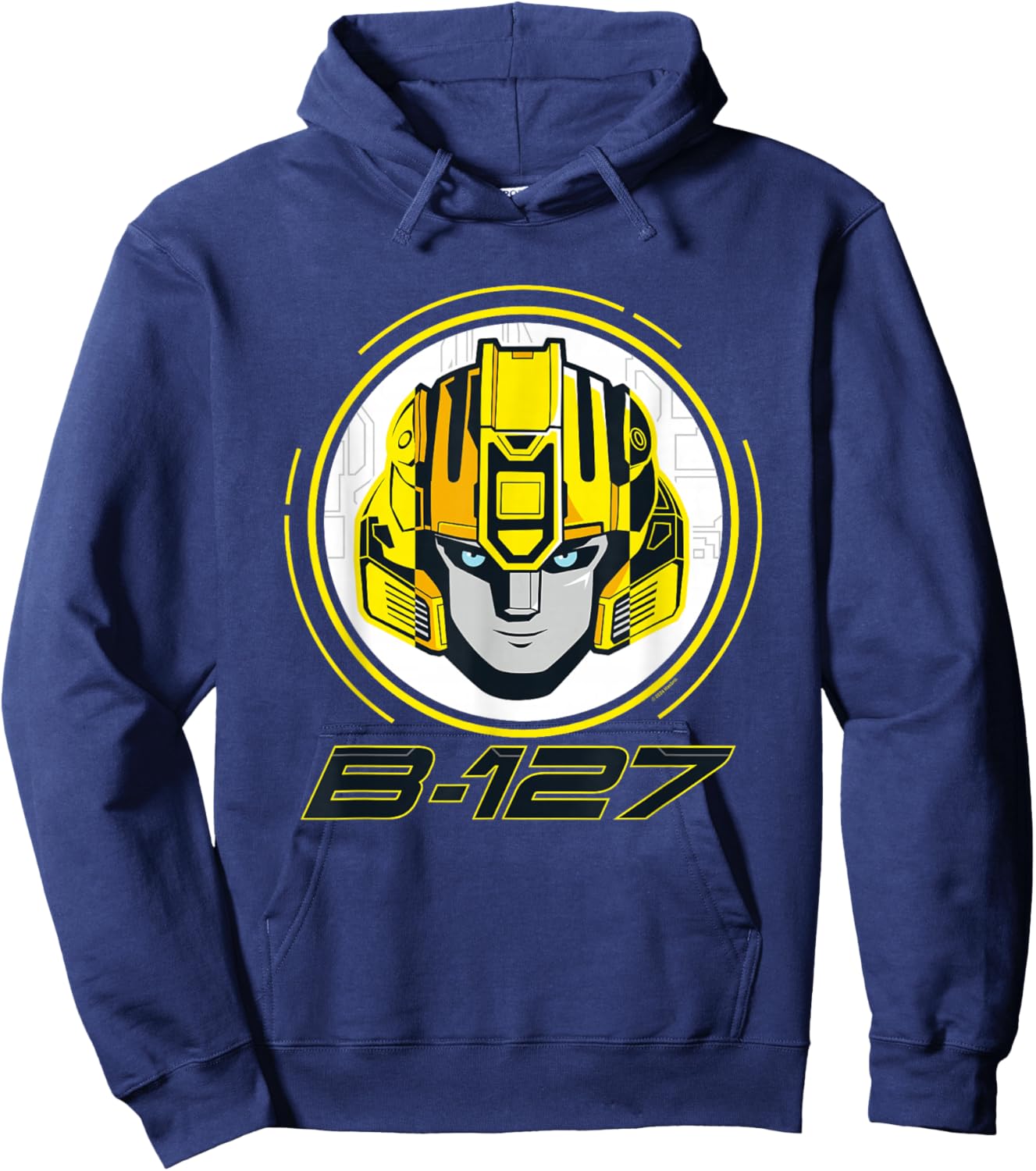 Transformers One B-127 Bumblebee Face Poster Hoodie - Hoodie | Navy