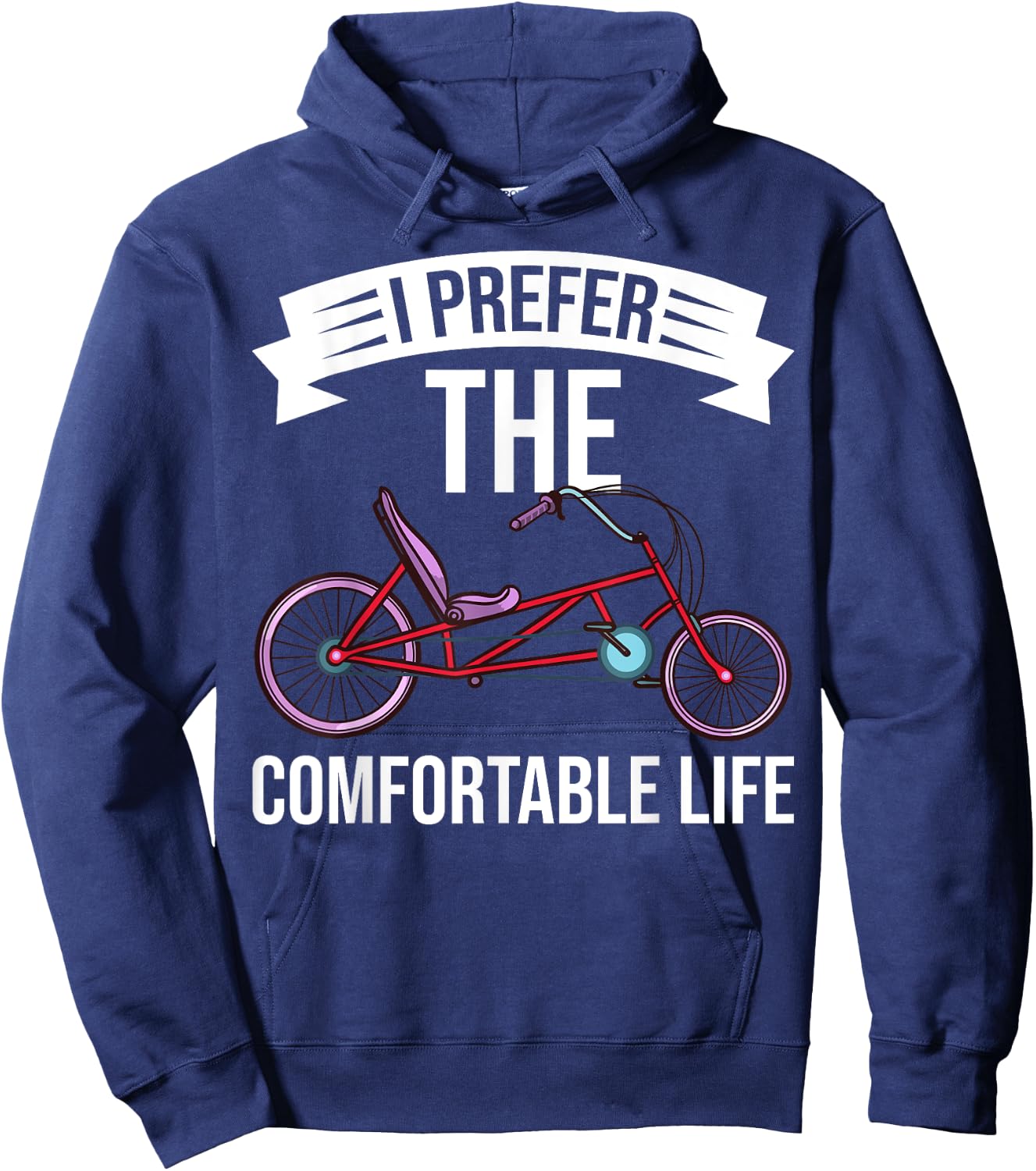 Recumbent Bike Gift Bicycle Trike Biker Hoodie - Hoodie | Navy