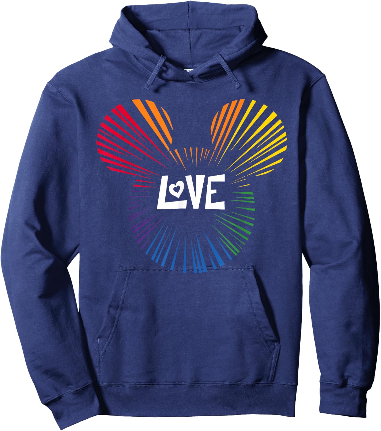 Disney Mickey Mouse Love Rainbow Hoodie - Hoodie | Navy