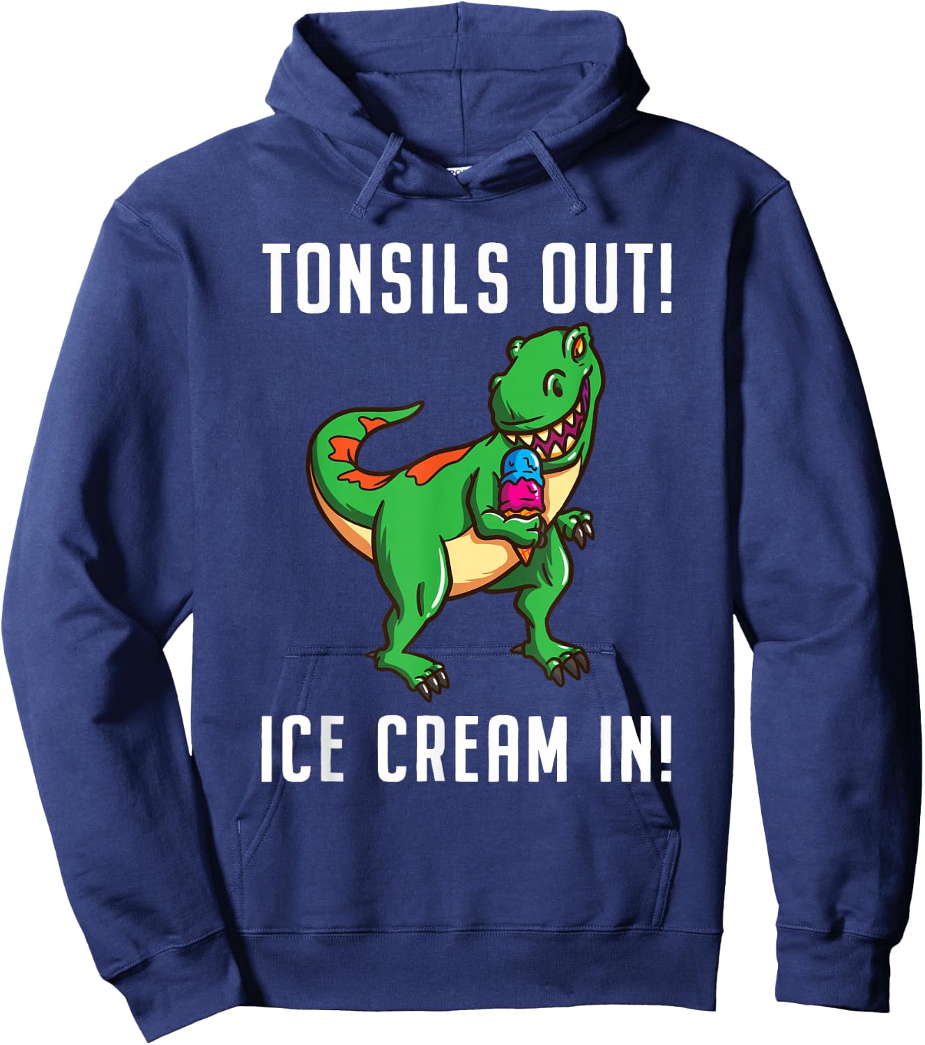 Tonsil Removal Surgery Recovery T Rex Hoodie - Hoodie | Navy