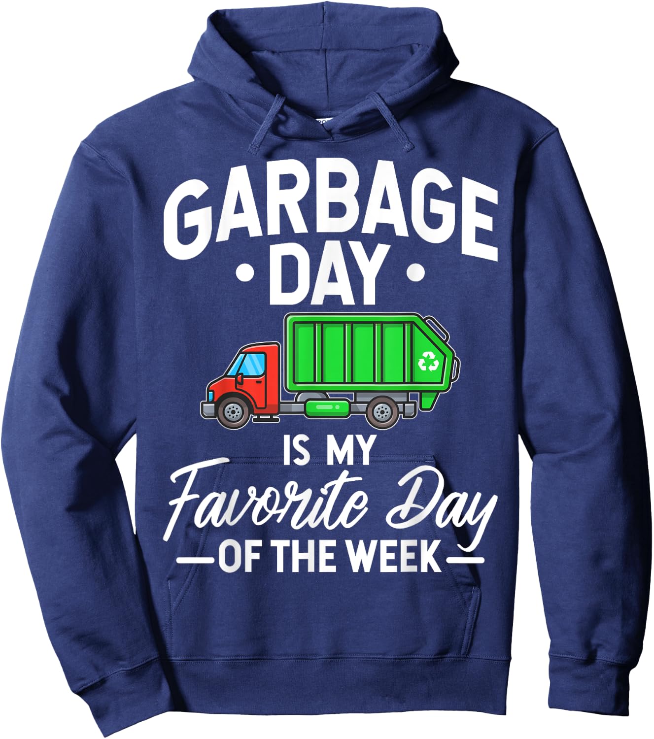 Garbage Day T Shirt Kids City Garbage Truck Hoodie - Hoodie | Navy
