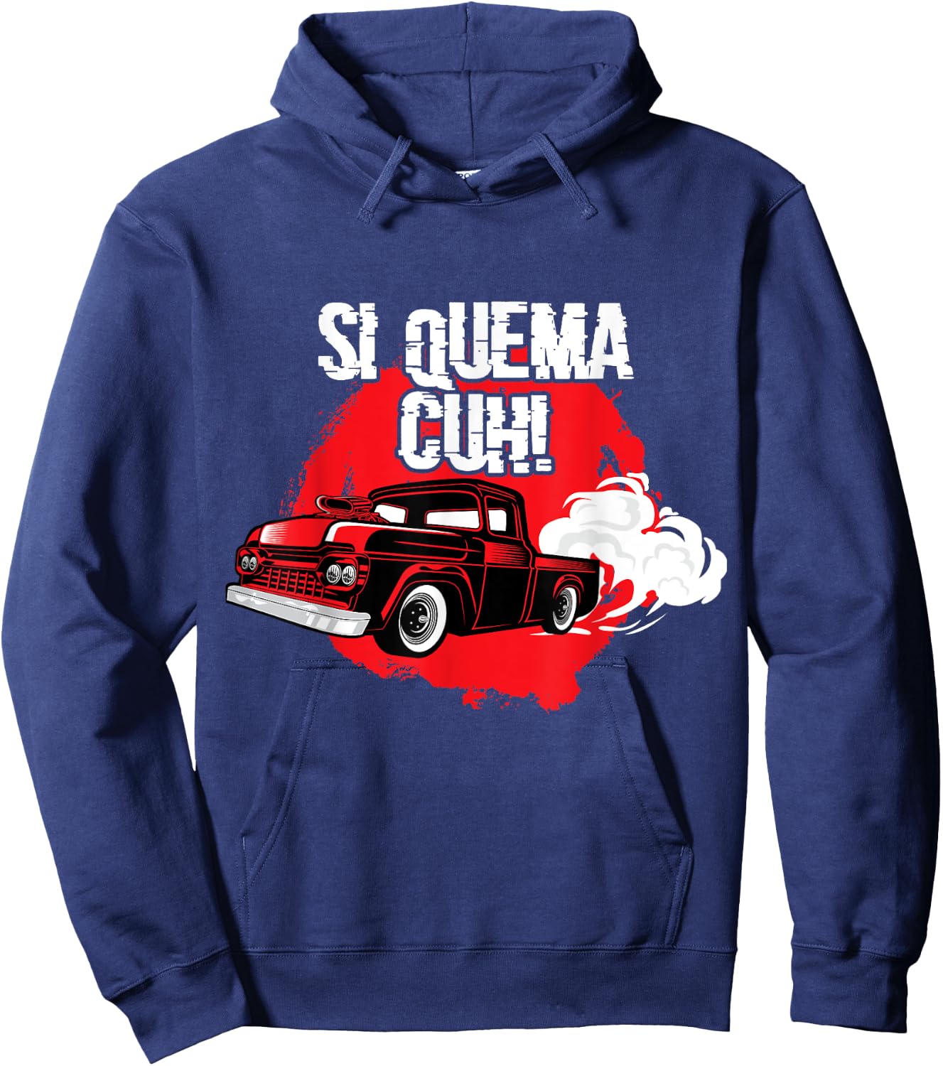 Si Quema Cuh Lowrider Tacuache Truck Hoodie - Hoodie | Navy