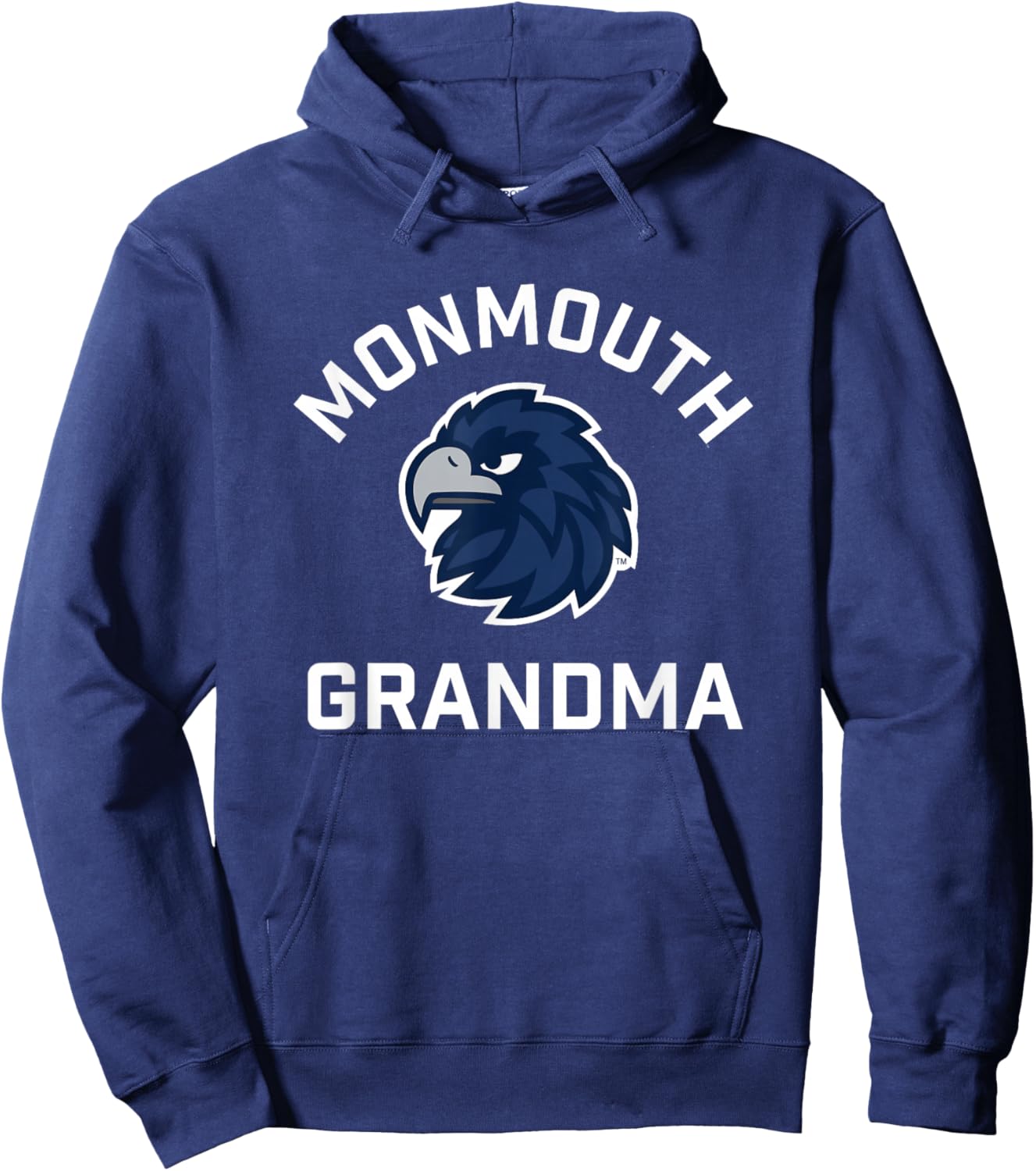 Monmouth University Hawks Arched Grandma Hoodie - Hoodie | Navy