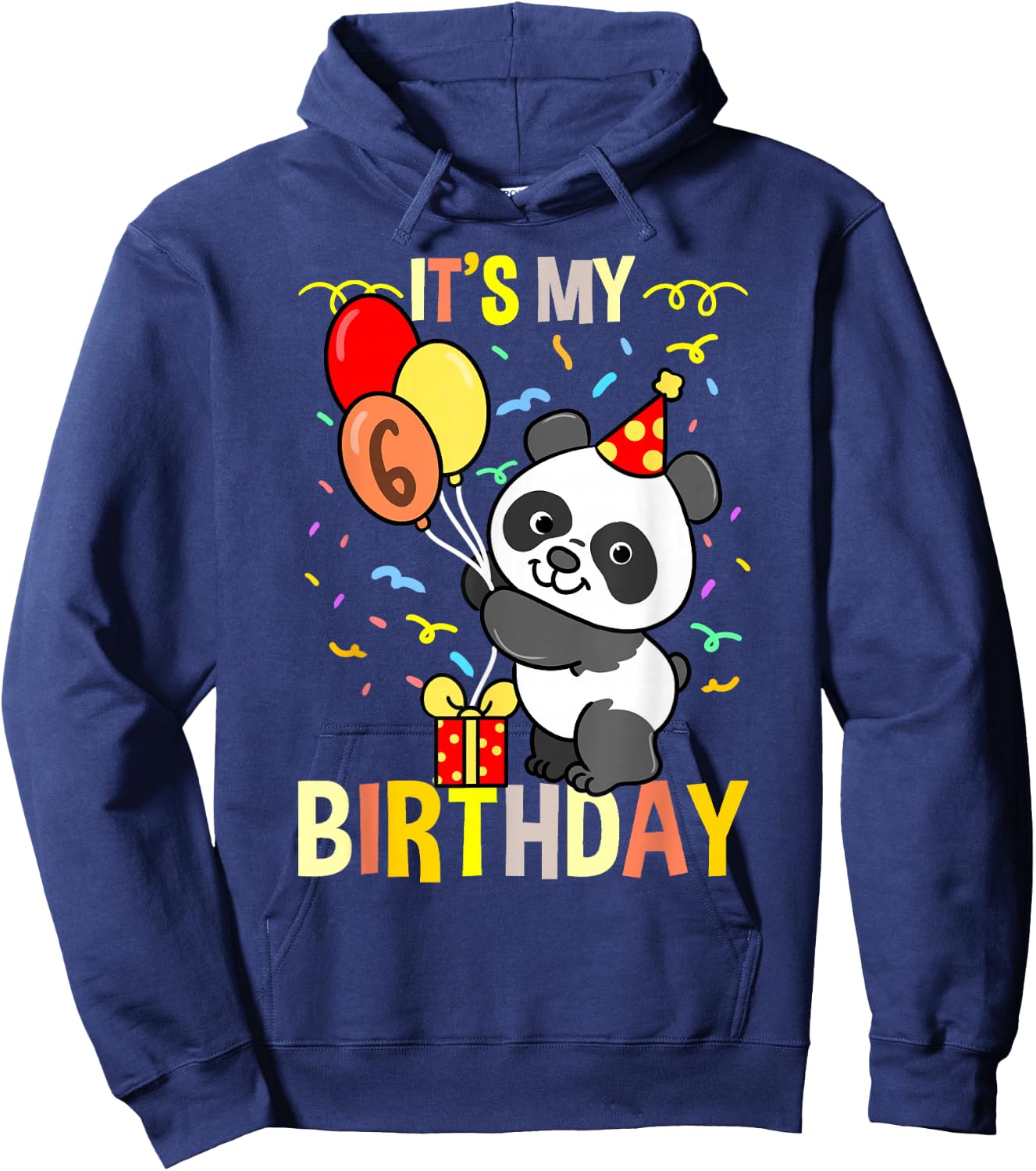 Its My 6th Birthday Panda Animal Hoodie - Hoodie | Navy