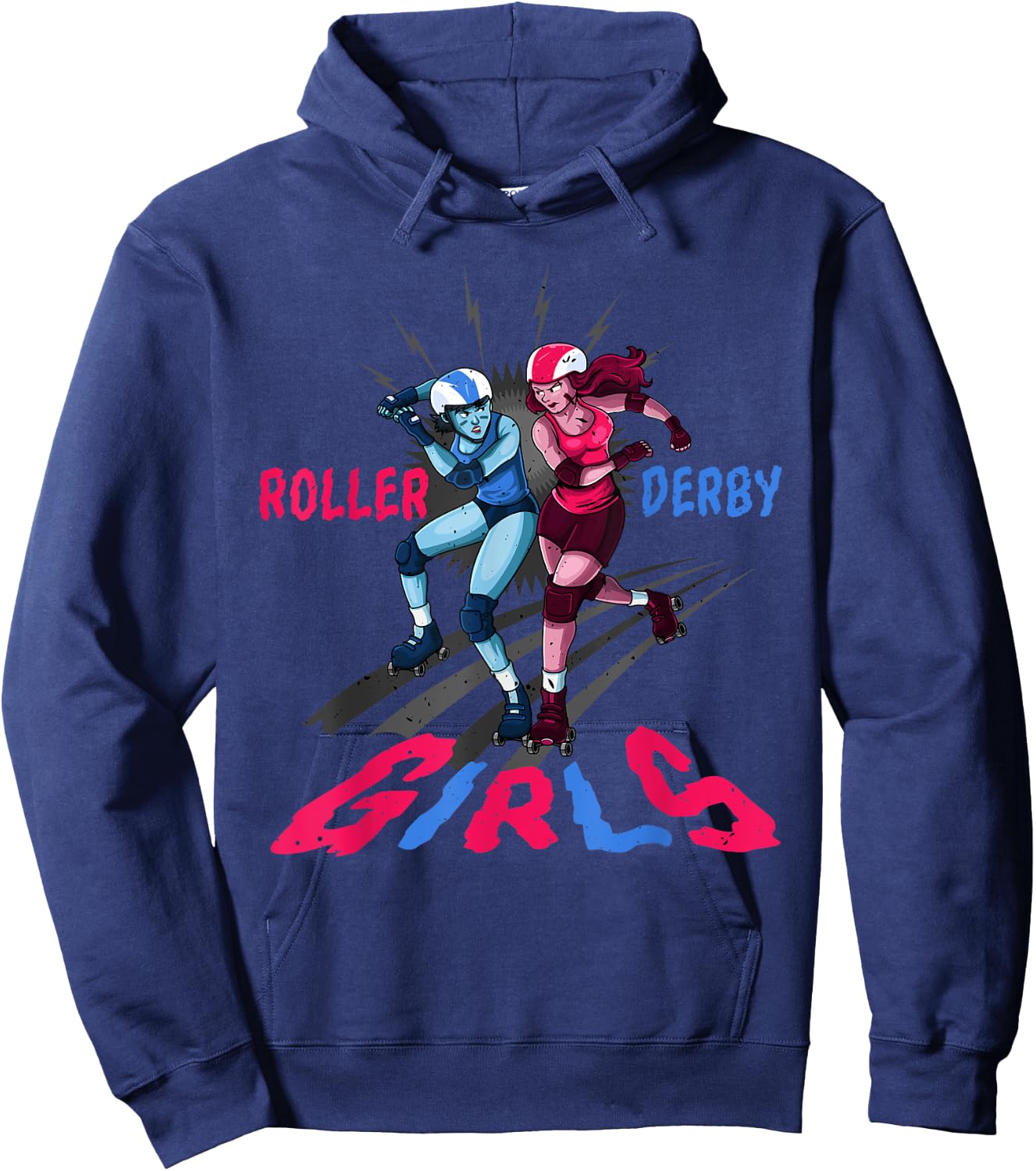 Roller Derby Girls Funny Jammer Skates Player Hoodie - Hoodie | Navy